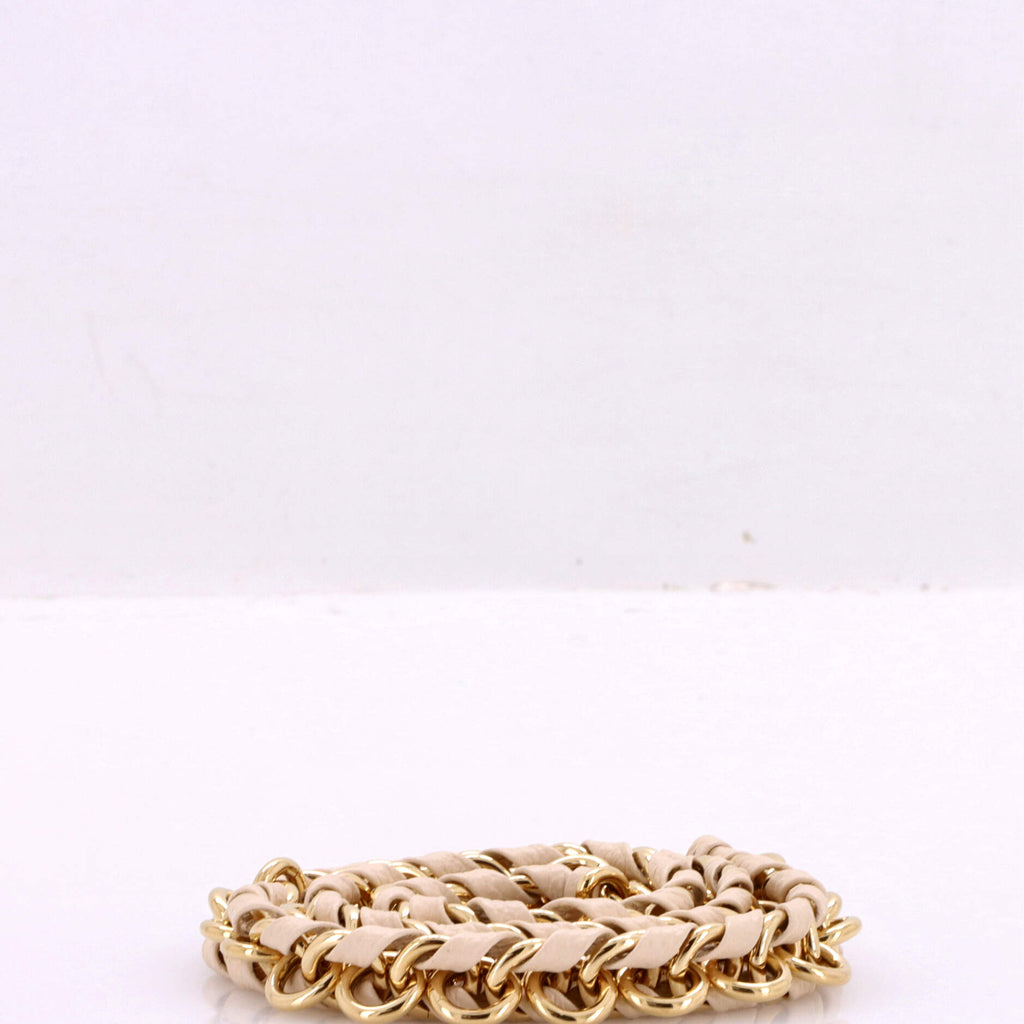 Multi Pochette Accessoires Woven Chain Strap Leather and Metal