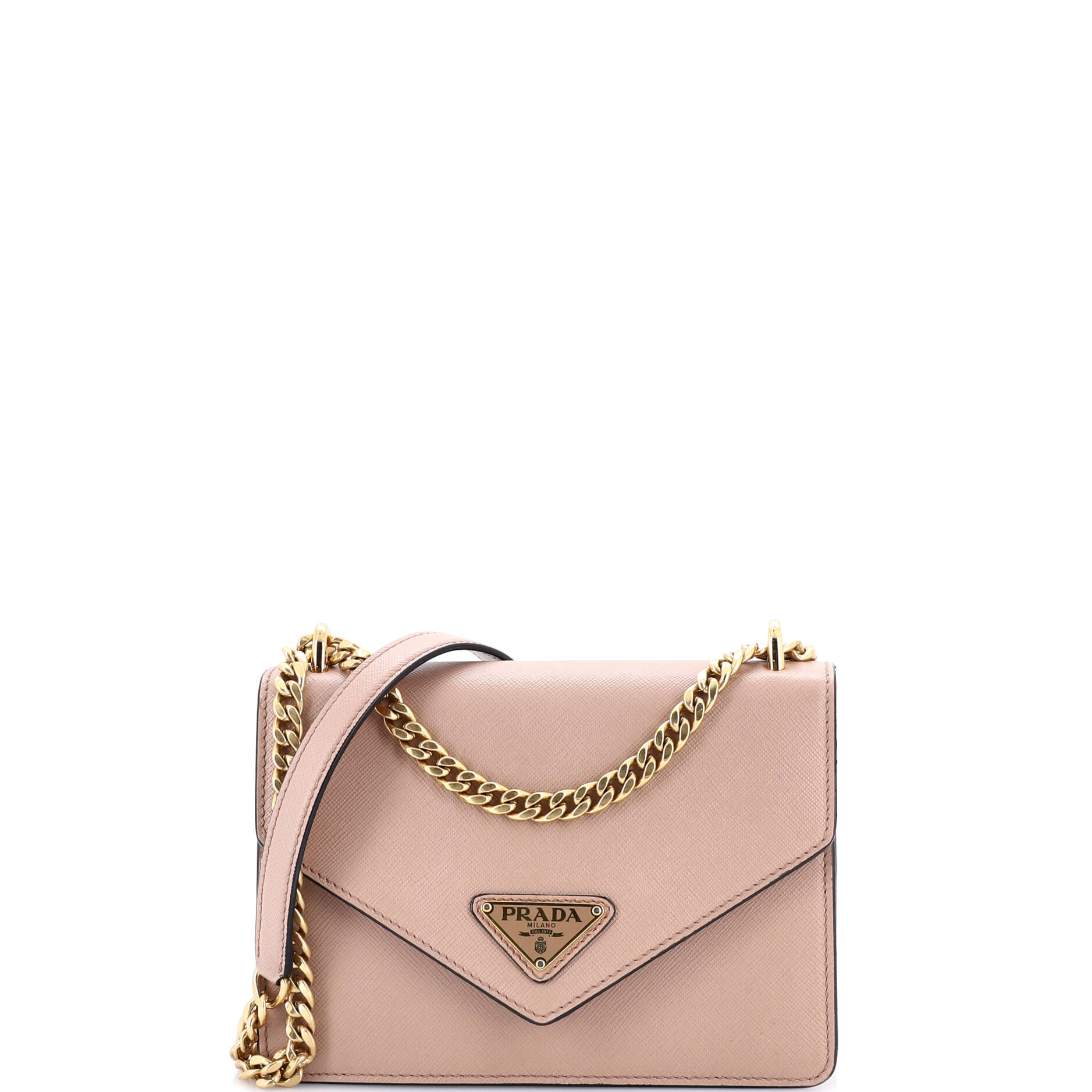 Envelope Flap Chain Shoulder bag Saffiano Leather Small