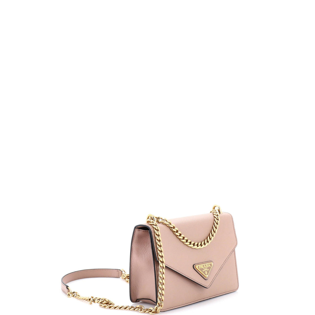 Envelope Flap Chain Shoulder bag Saffiano Leather Small