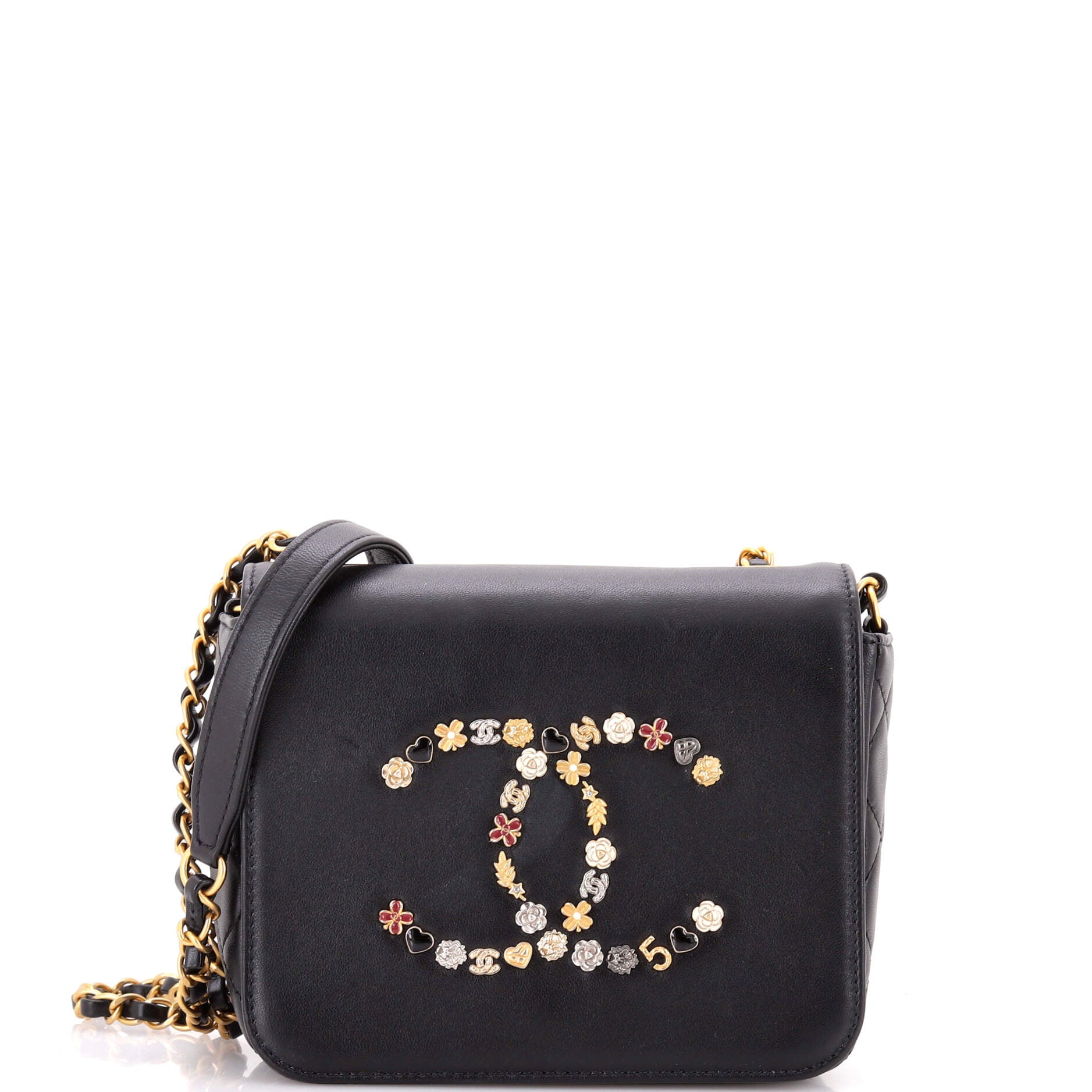 Giant Crystal CC Flap Bag Lambskin Mini