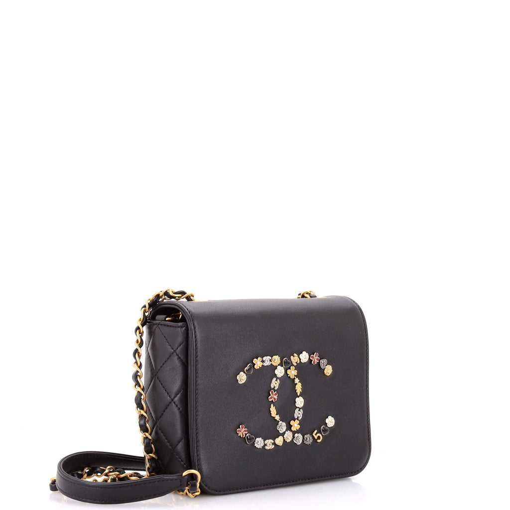 Giant Crystal CC Flap Bag Lambskin Mini