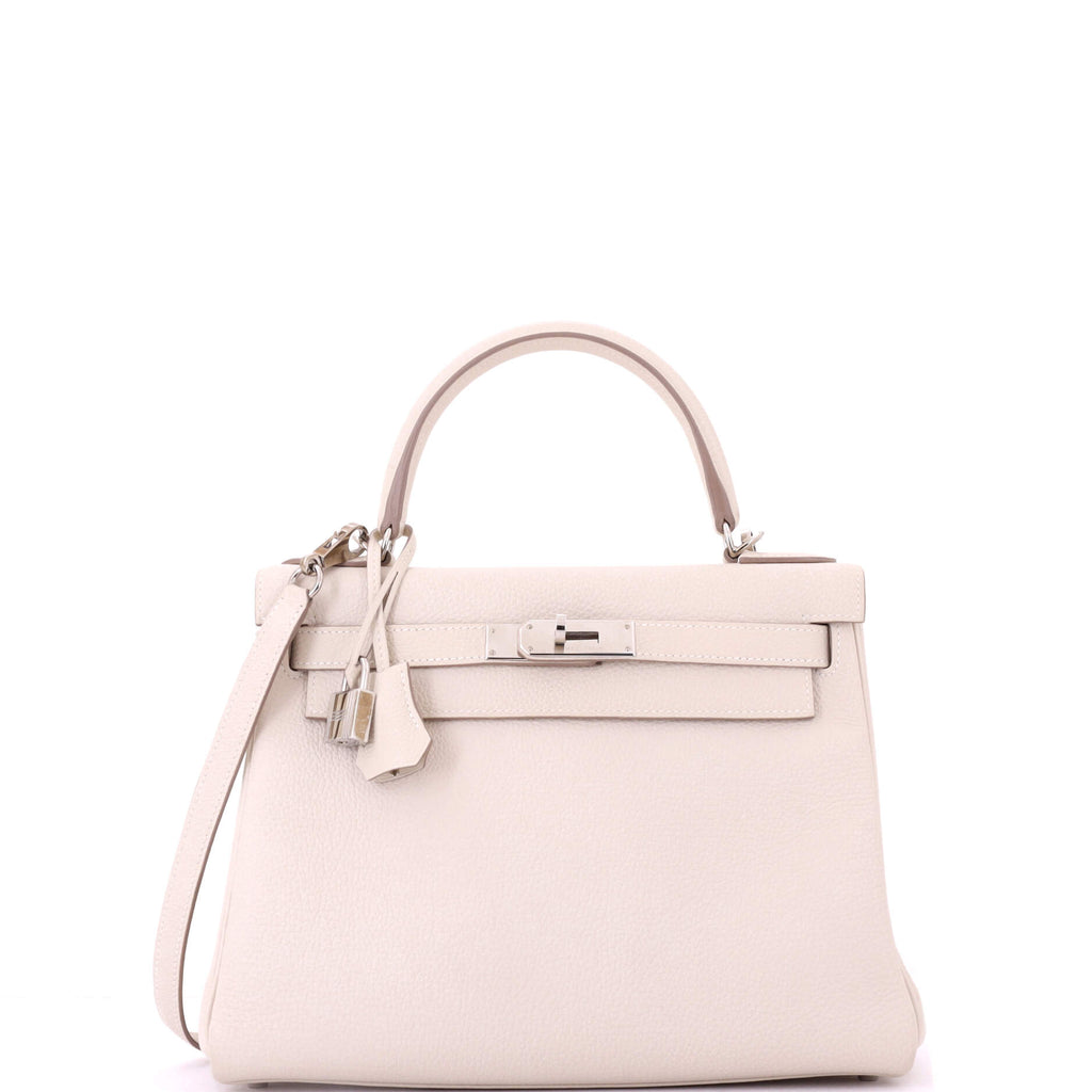 Kelly Handbag Light Togo with Palladium Hardware 28