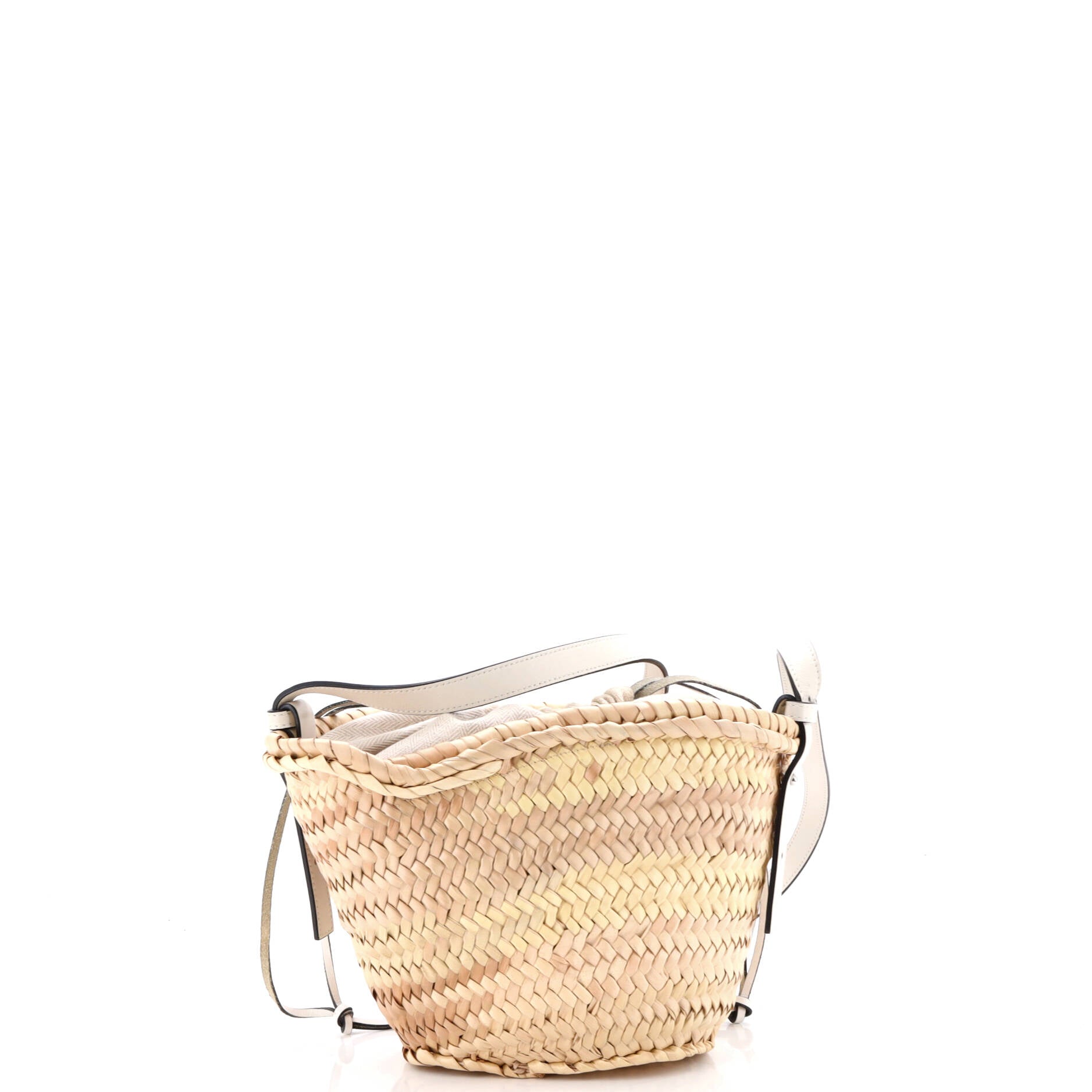 x Paula Ibiza Drawstring Crossbody Basket Bag Raffia Small