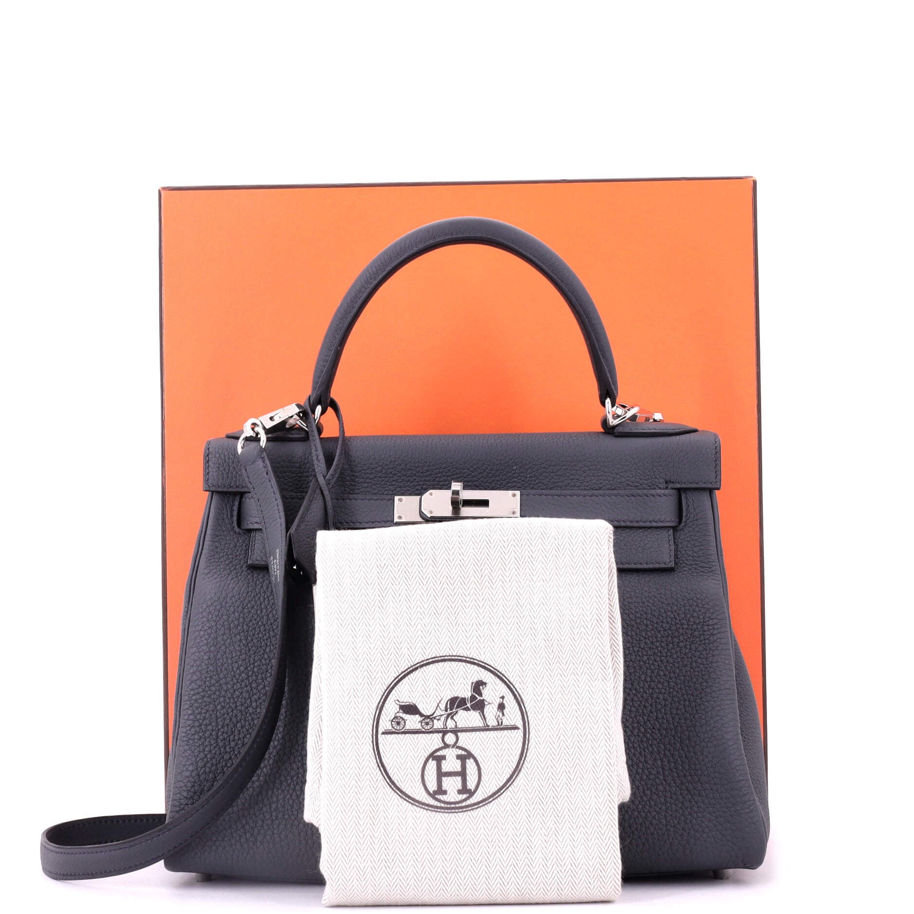 Kelly Handbag Grey Togo with Palladium Hardware 28