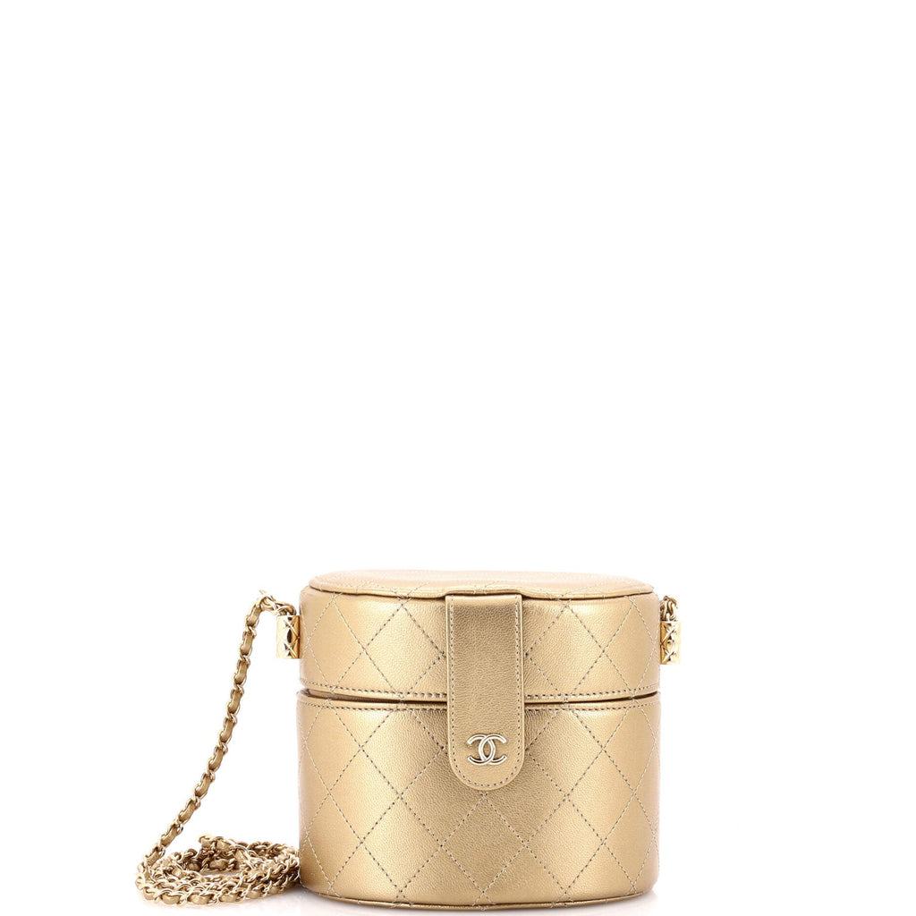 CC Allure Vanity Case with Chain Quilted Lambskin Small