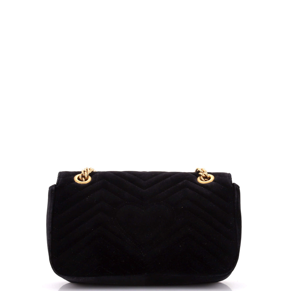 GG Marmont Flap Bag Embellished Matelasse Velvet Small