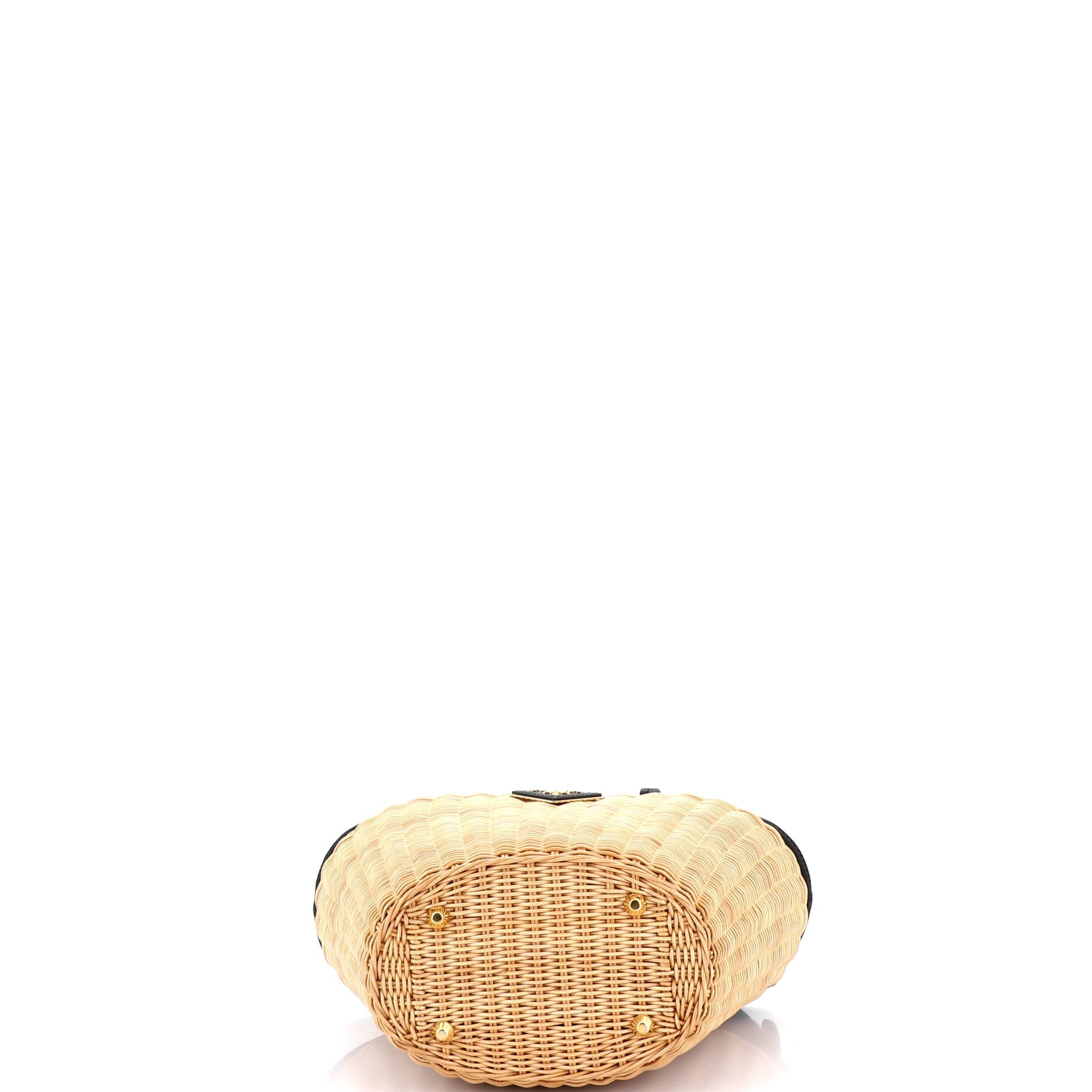 Convertible Basket Bag Wicker with Canvas Small