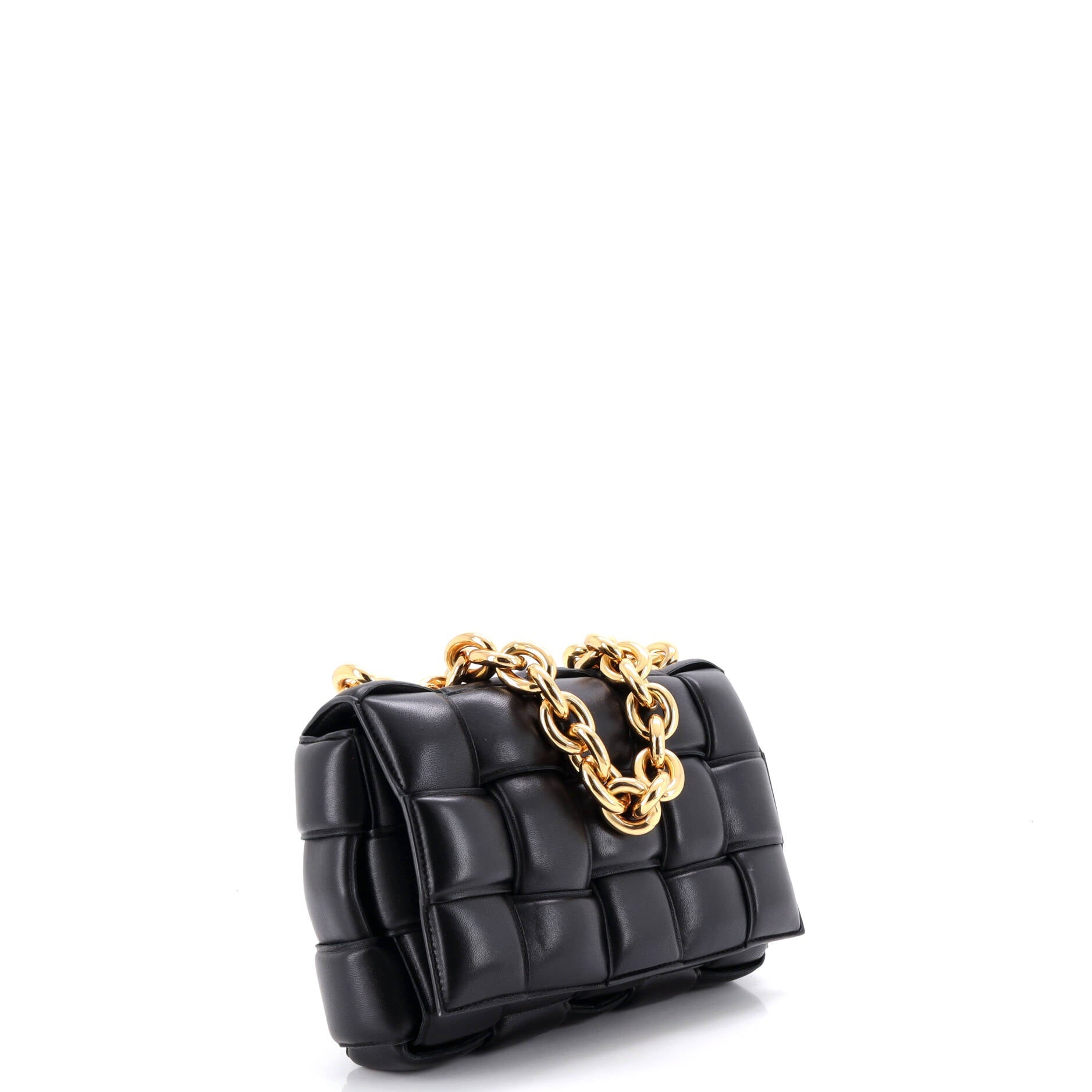 Cassette Chain Crossbody Bag Padded Maxi Intrecciato Leather