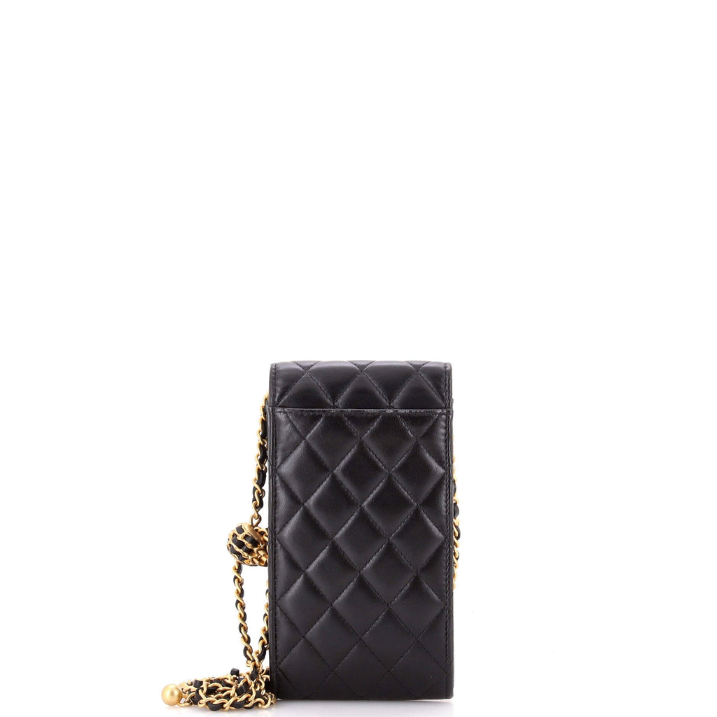 Pearl Crush Phone Holder Crossbody Bag Quilted Lambskin