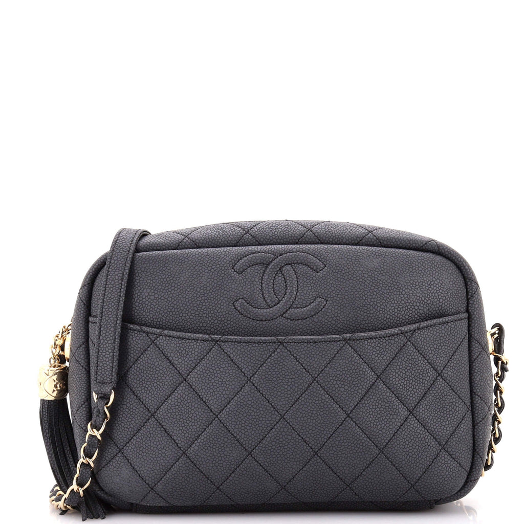 Coco Tassel Camera Case Quilted Caviar Large