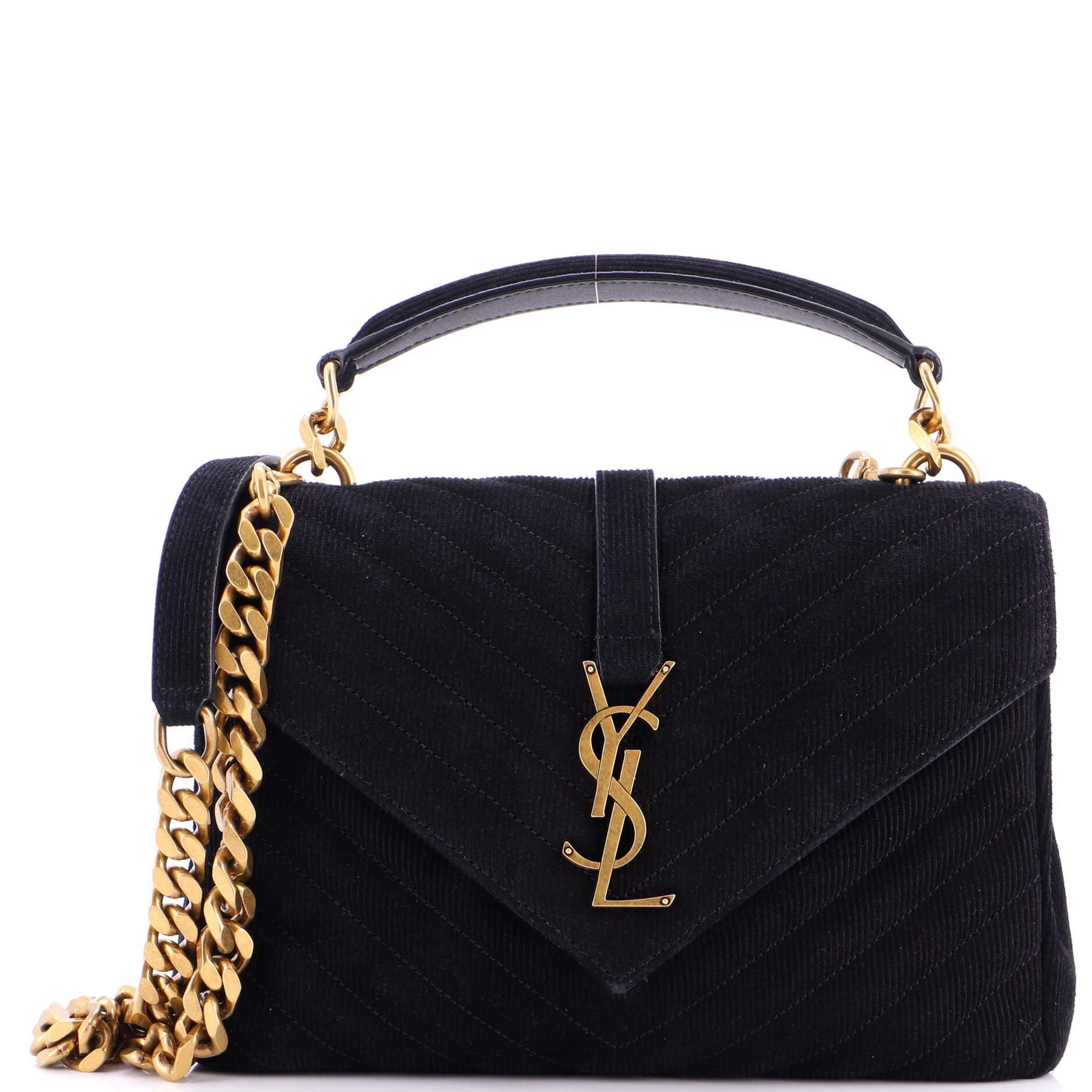 Classic Monogram College Bag Chevron Corduroy Medium