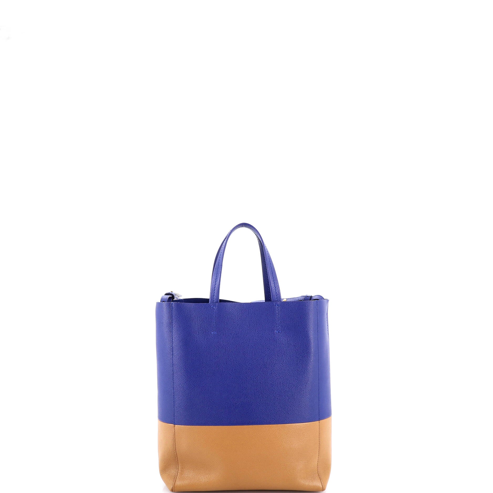 Vertical Bi-Cabas Tote Grained Calfskin Small