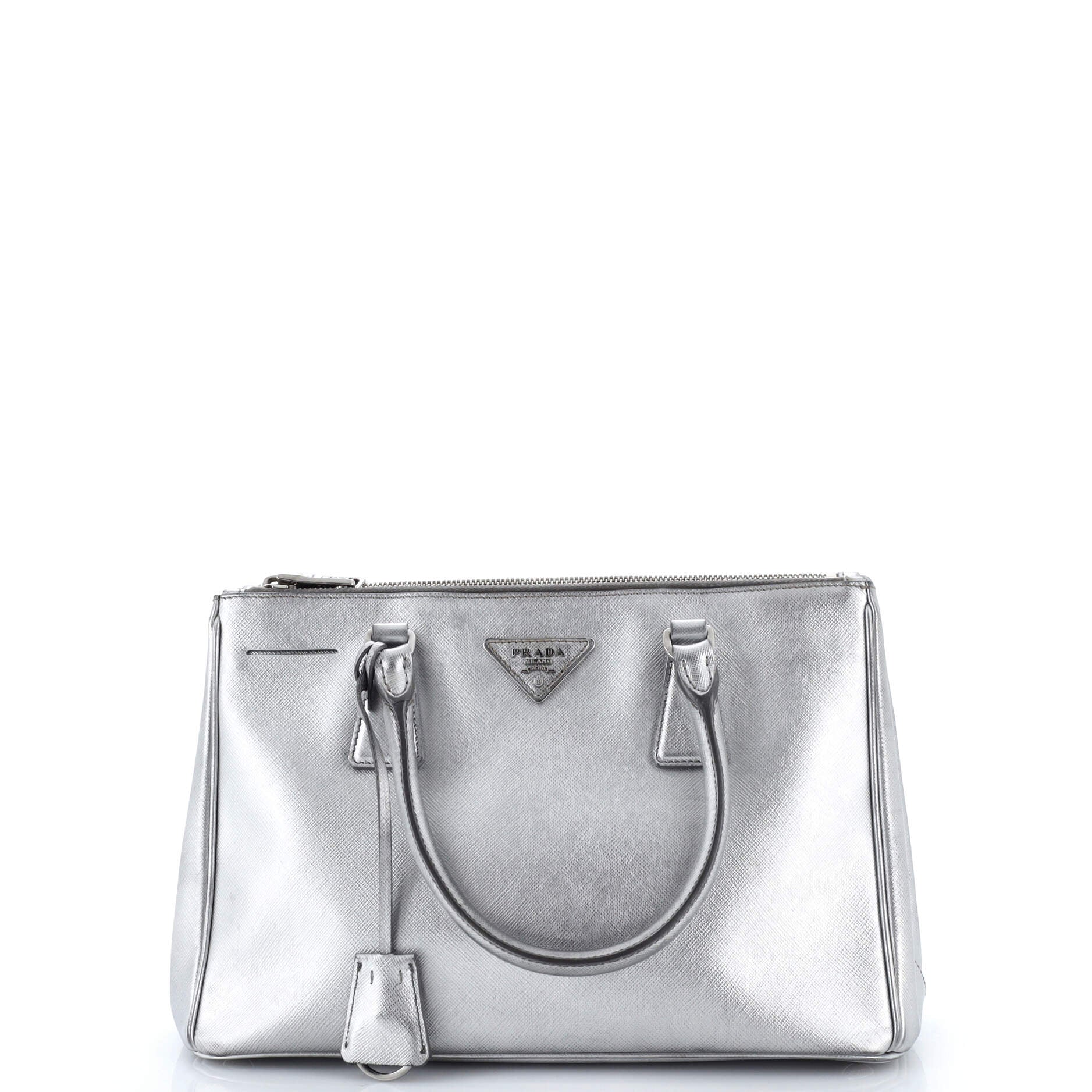 Double Zip Lux Tote Saffiano Leather Small