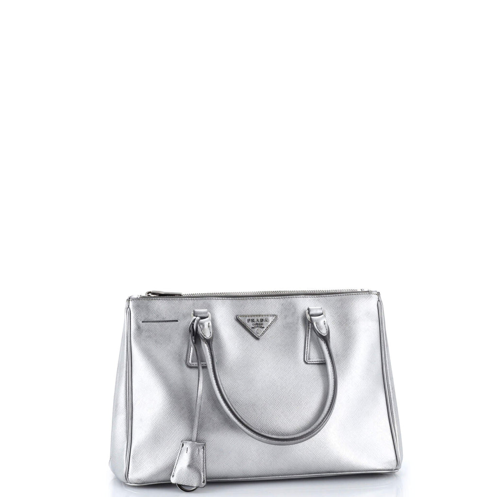 Double Zip Lux Tote Saffiano Leather Small