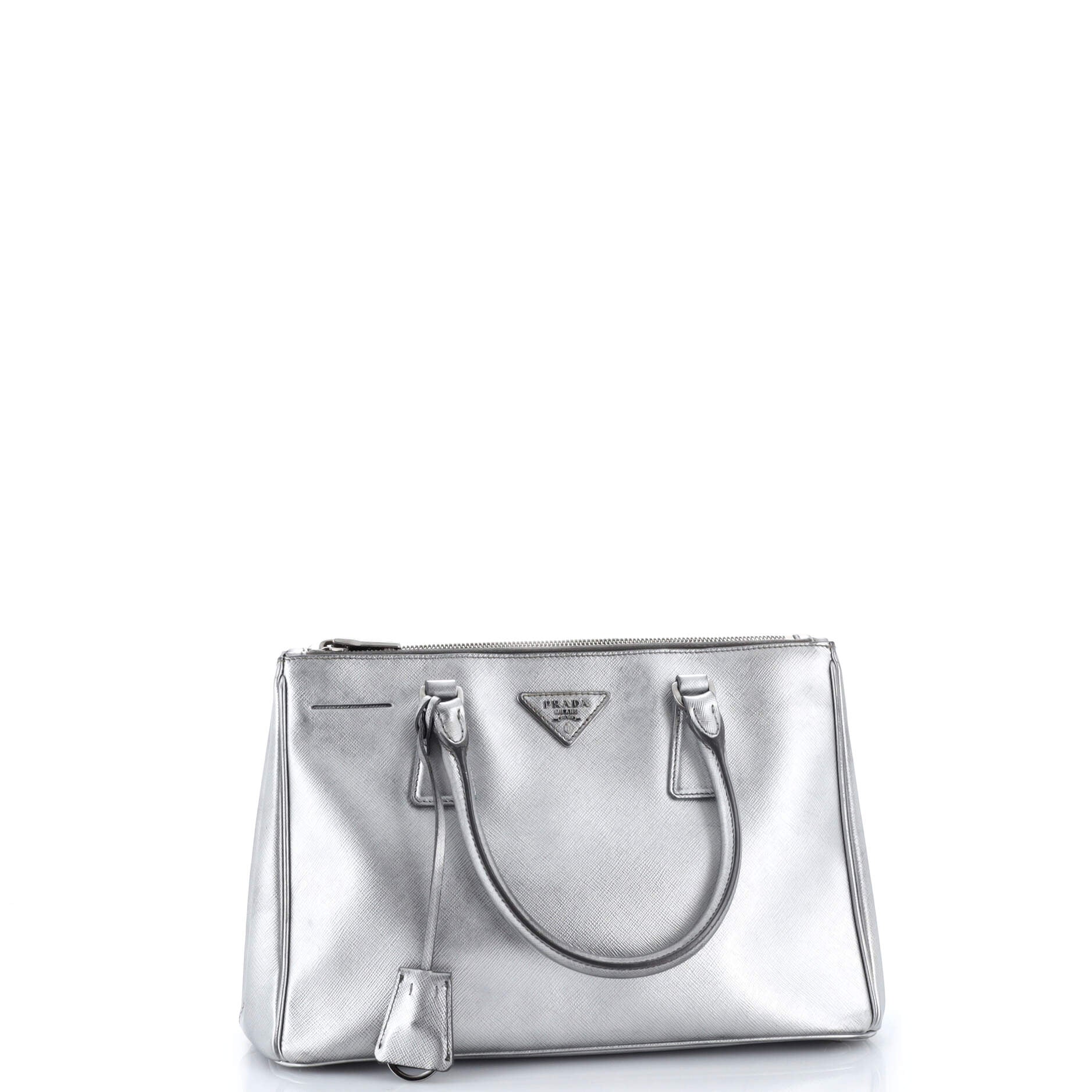 Double Zip Lux Tote Saffiano Leather Small