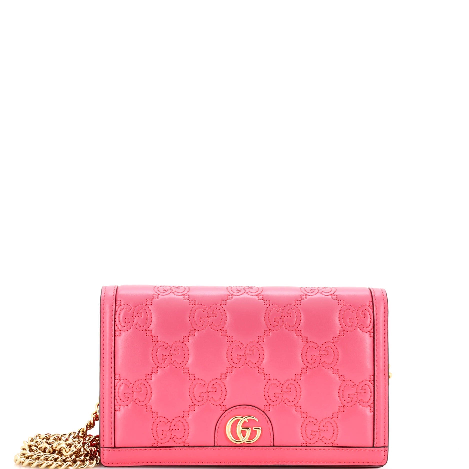Petite GG Marmont Chain Wallet GG Matelasse Leather Mini