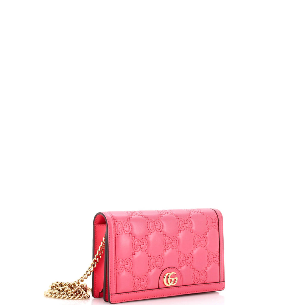 Petite GG Marmont Chain Wallet GG Matelasse Leather Mini