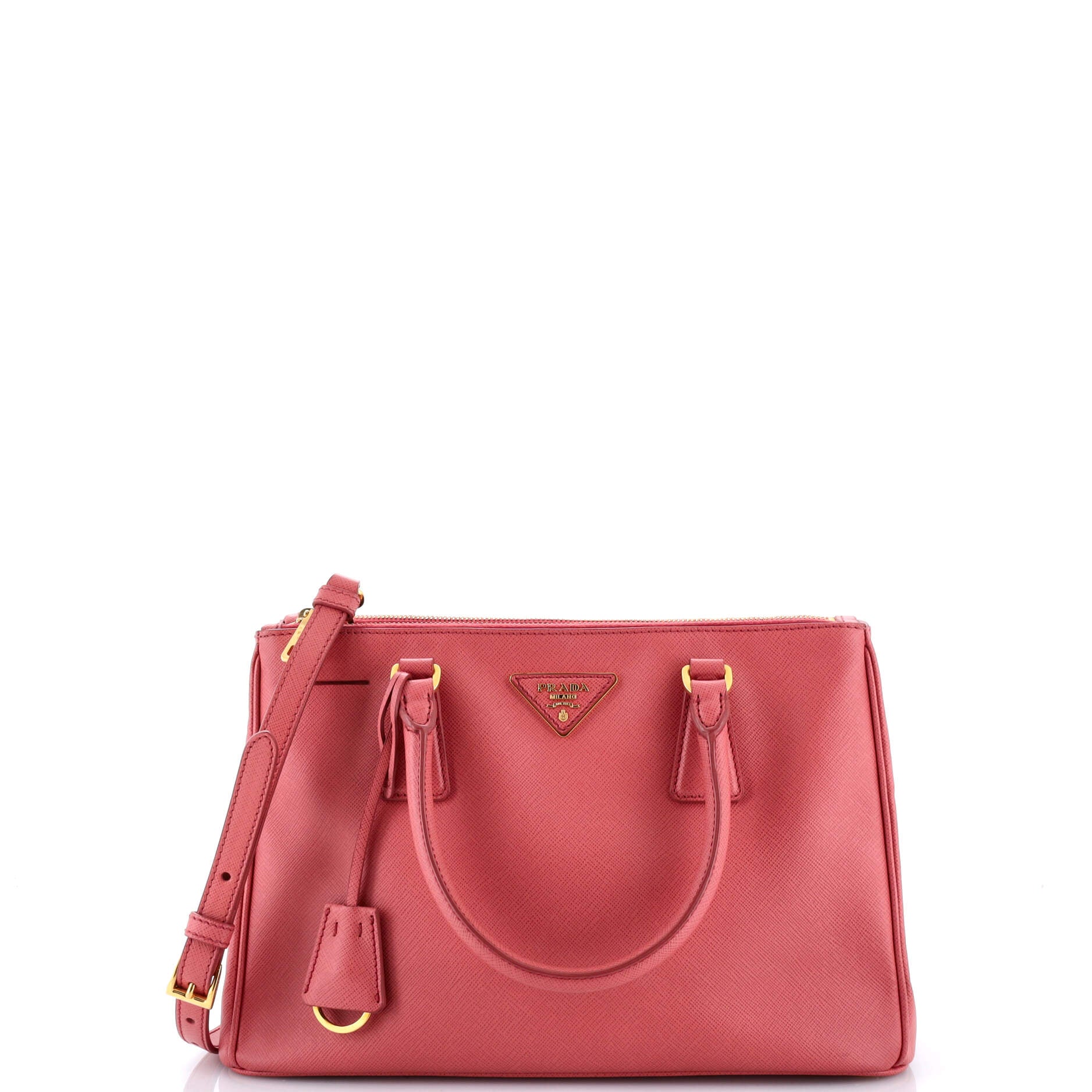 Double Zip Lux Tote Saffiano Leather Small