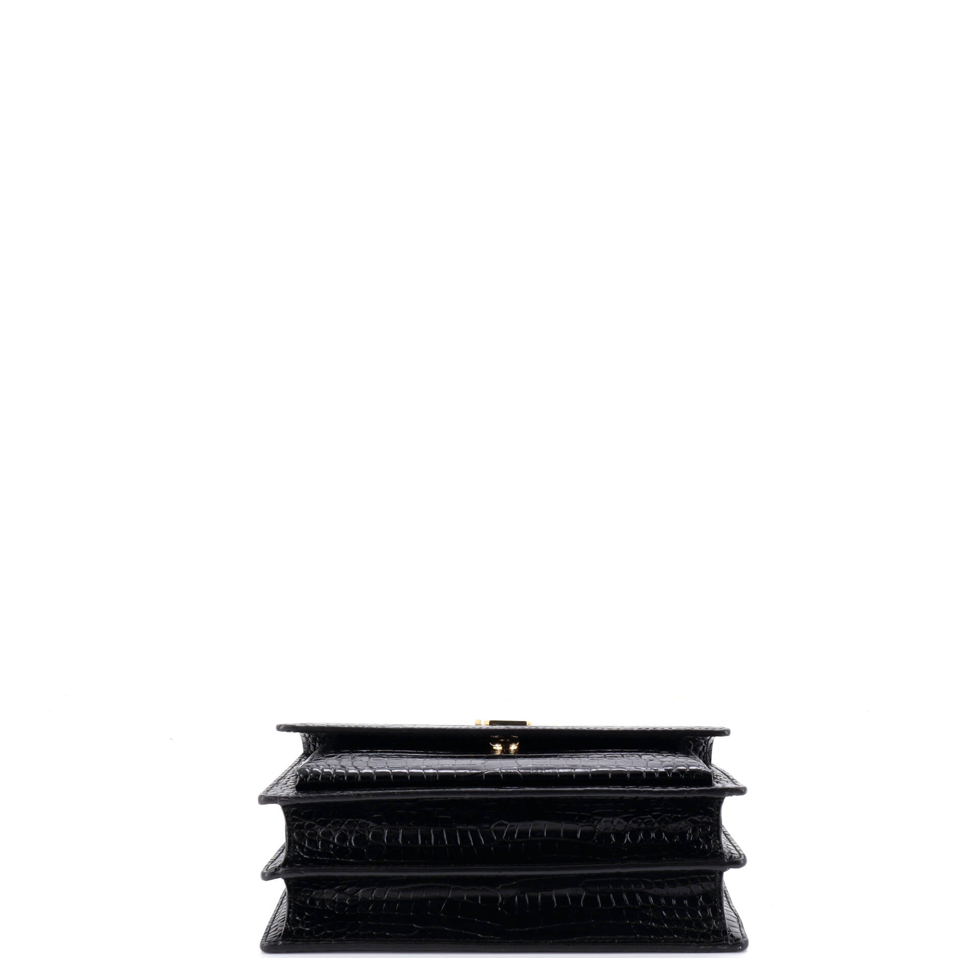 Sunset Crossbody Bag Crocodile Embossed Leather Medium