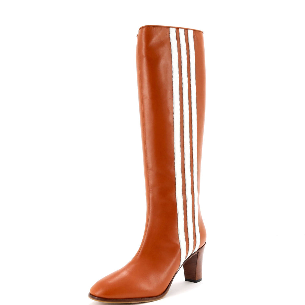 x adidas Knee High Striped Boots Leather