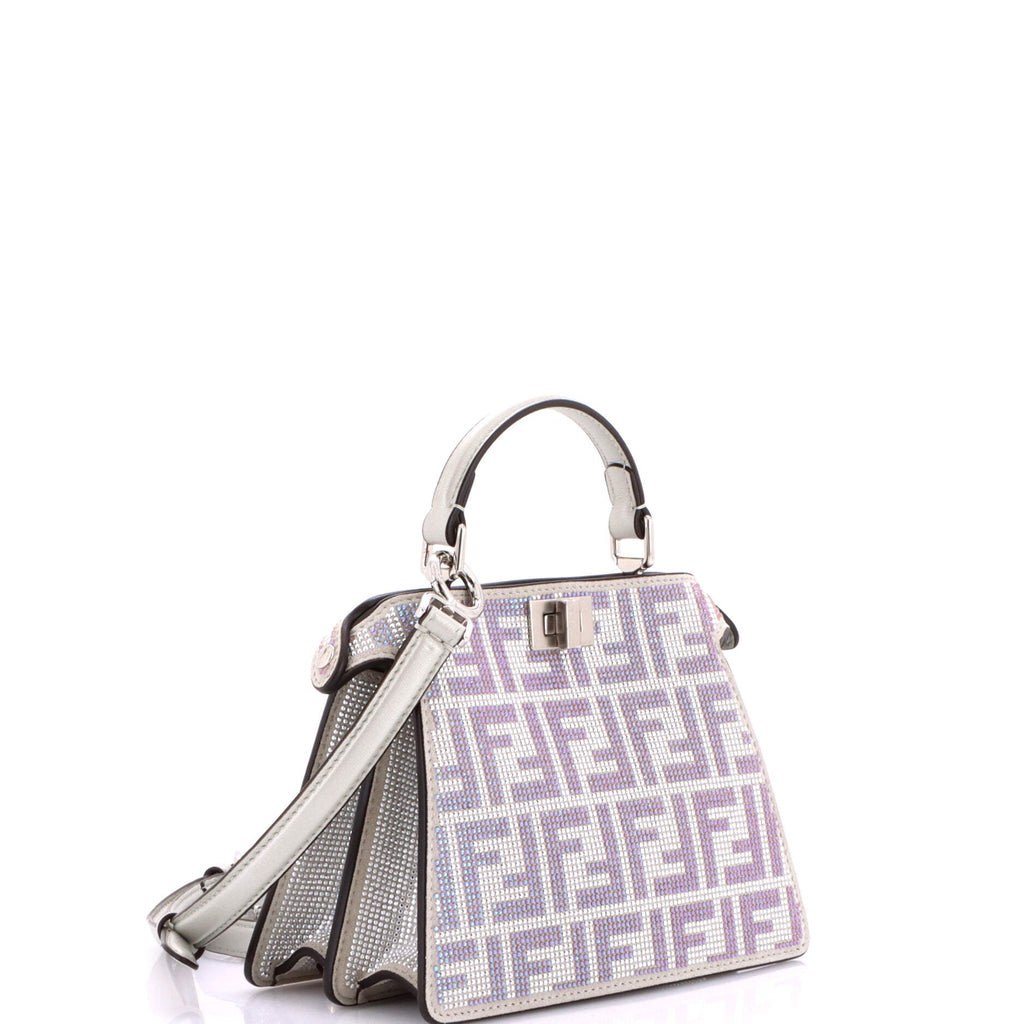 Peekaboo ISeeU Bag Zucca Crystal Embellished Suede Petite