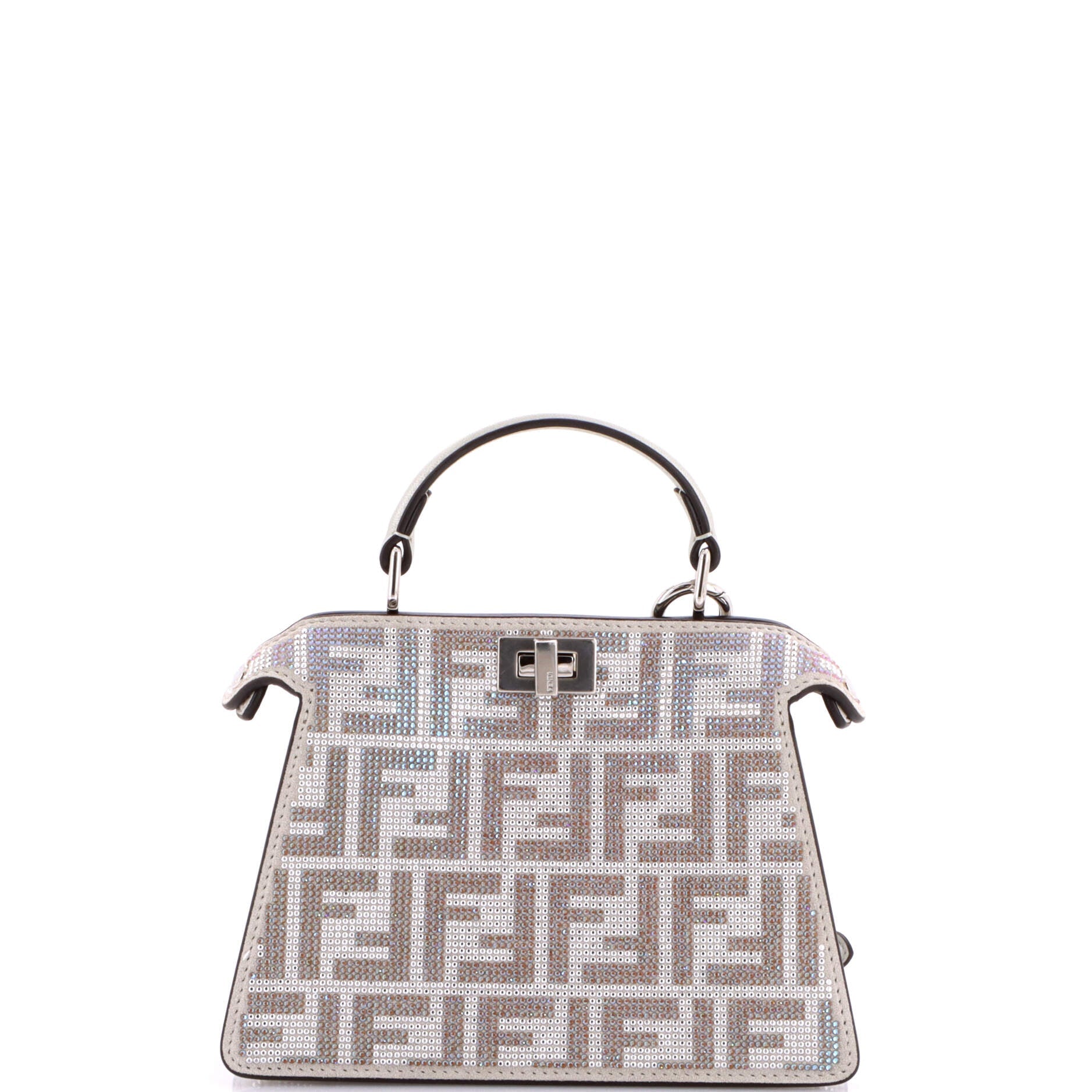Peekaboo ISeeU Bag Zucca Crystal Embellished Suede Petite