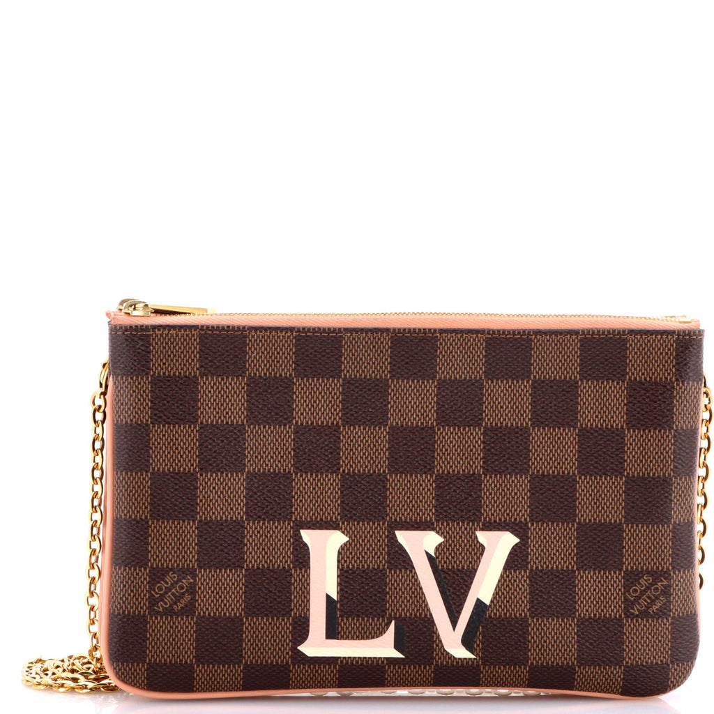 Double Zip Pochette Damier
