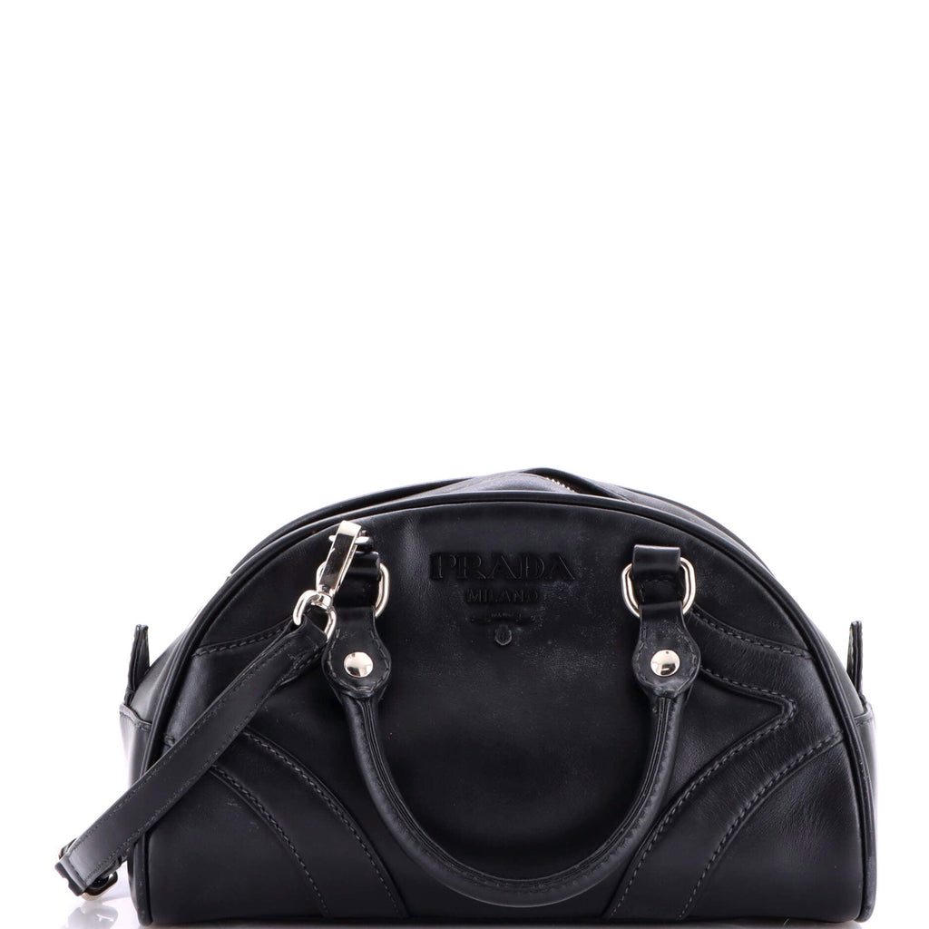 Bowling Convertible Handle Bag Leather Small