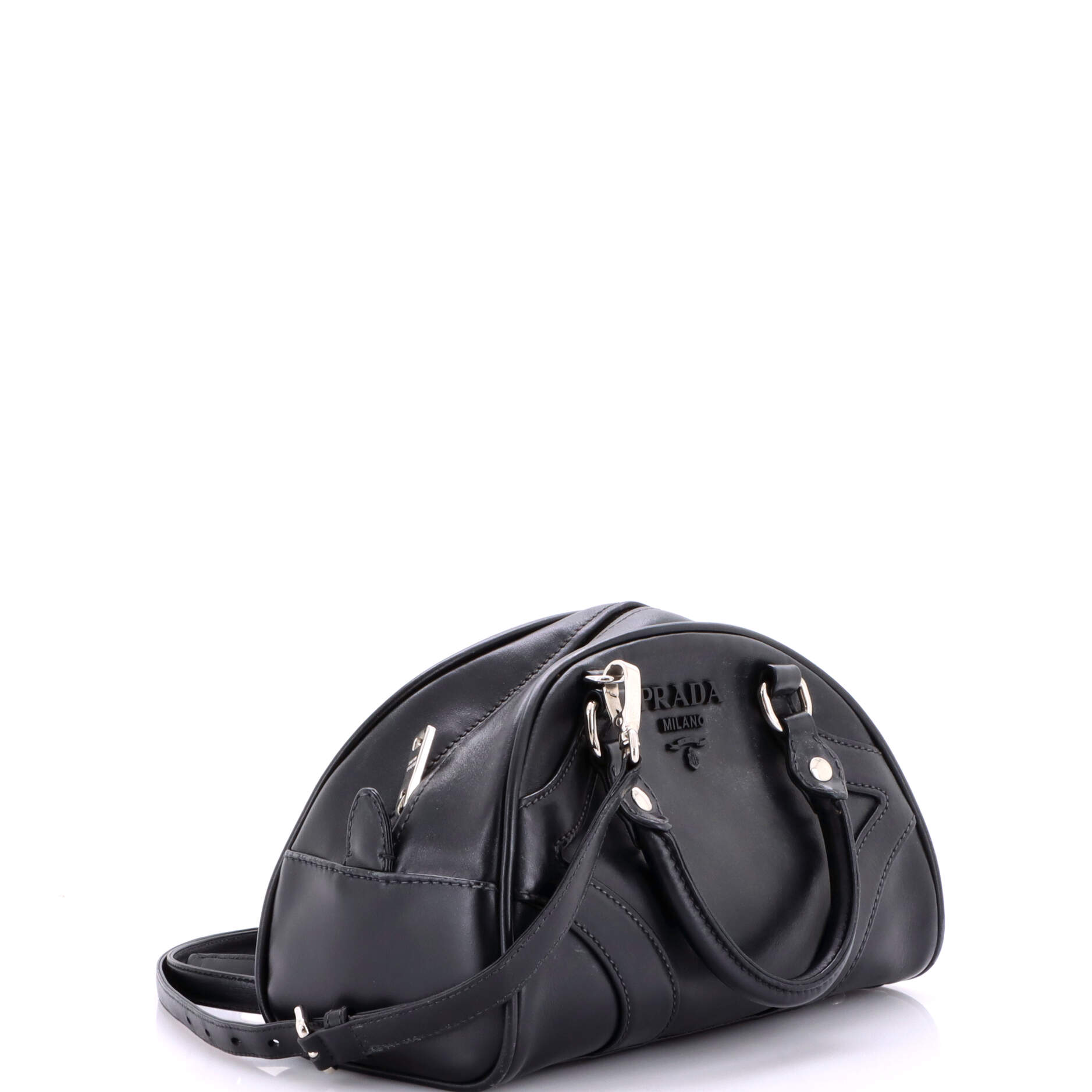 Bowling Convertible Handle Bag Leather Small