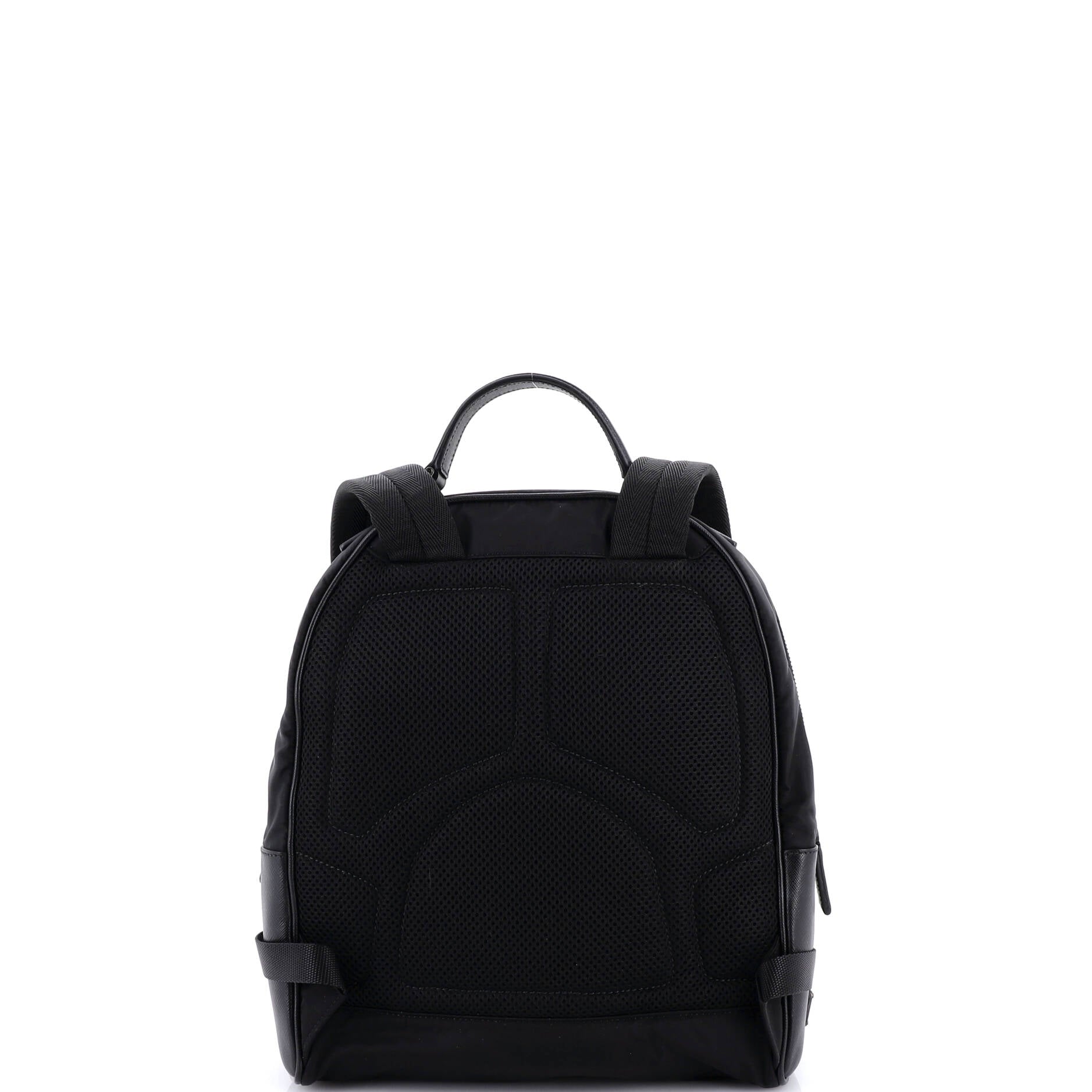 Convertible Front Pocket Backpack Saffiano Leather and Tessuto Medium