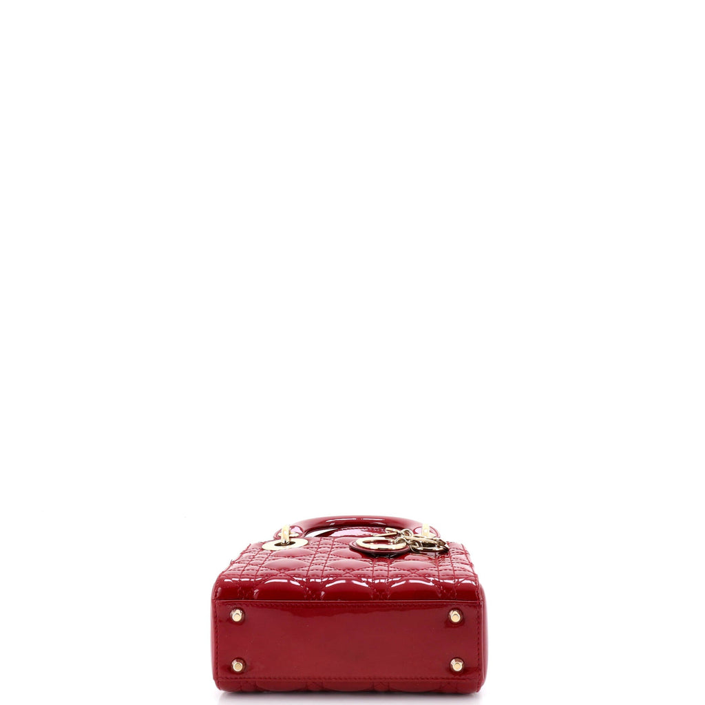 Lady Dior Chain Bag Cannage Quilt Patent Mini