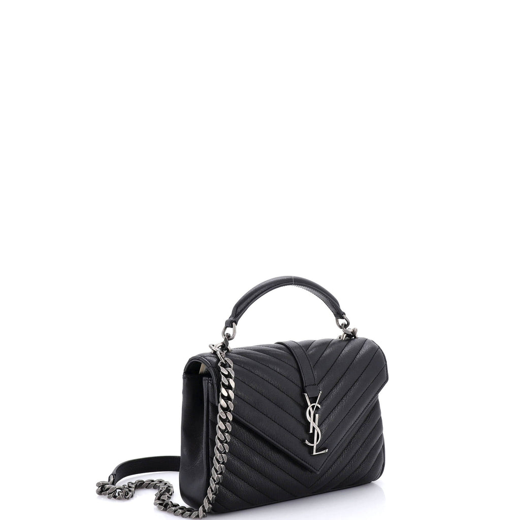 Classic Monogram College Bag Matelasse Chevron Leather Medium