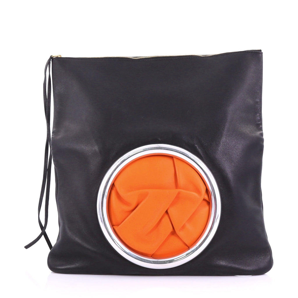 Eyelet Clutch Leather