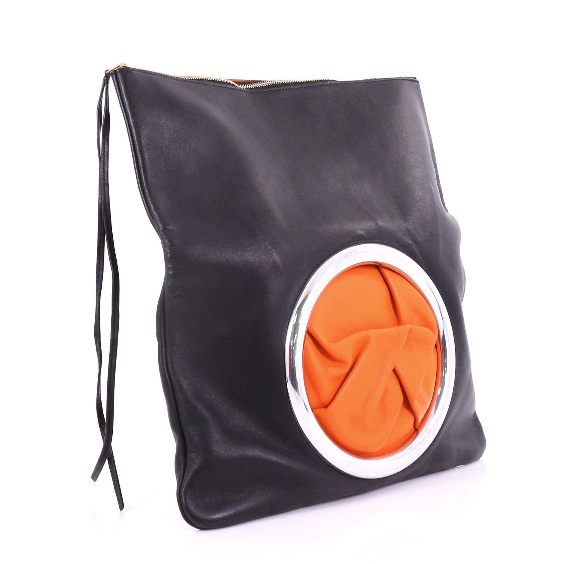 Eyelet Clutch Leather