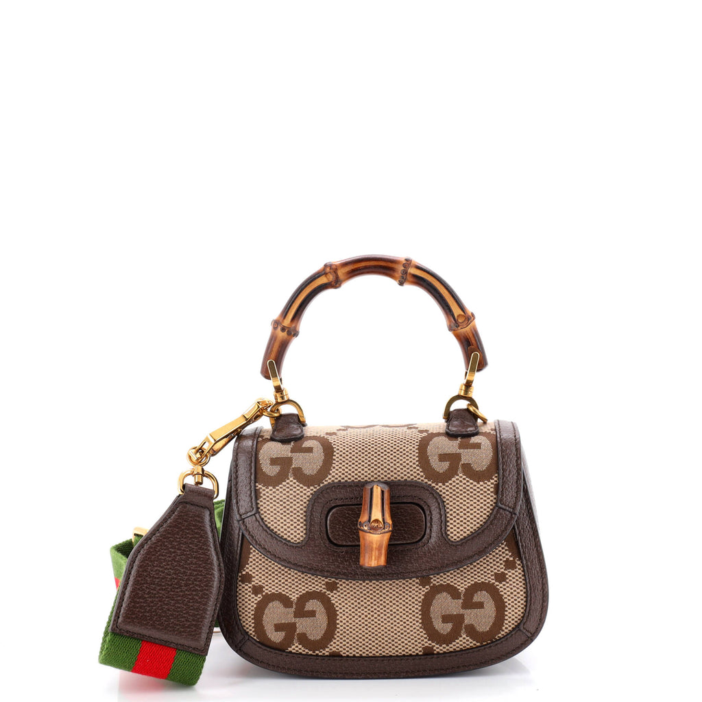 Bamboo 1947 Top Handle Bag Jumbo GG Canvas Mini