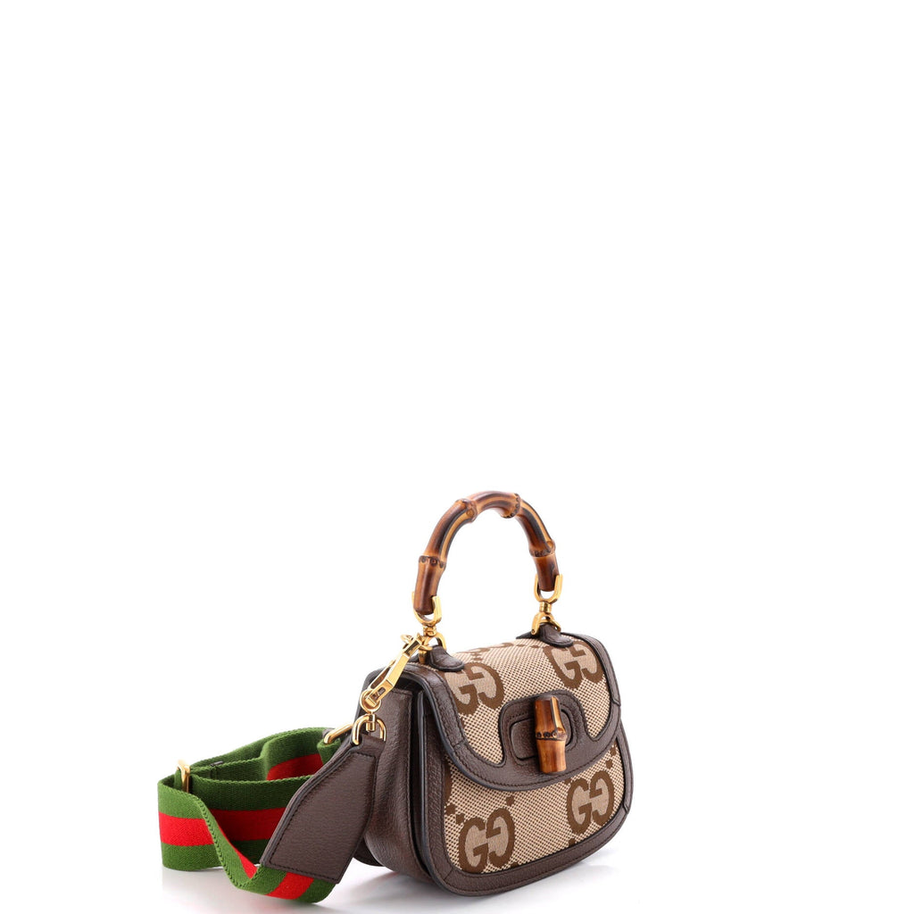 Bamboo 1947 Top Handle Bag Jumbo GG Canvas Mini
