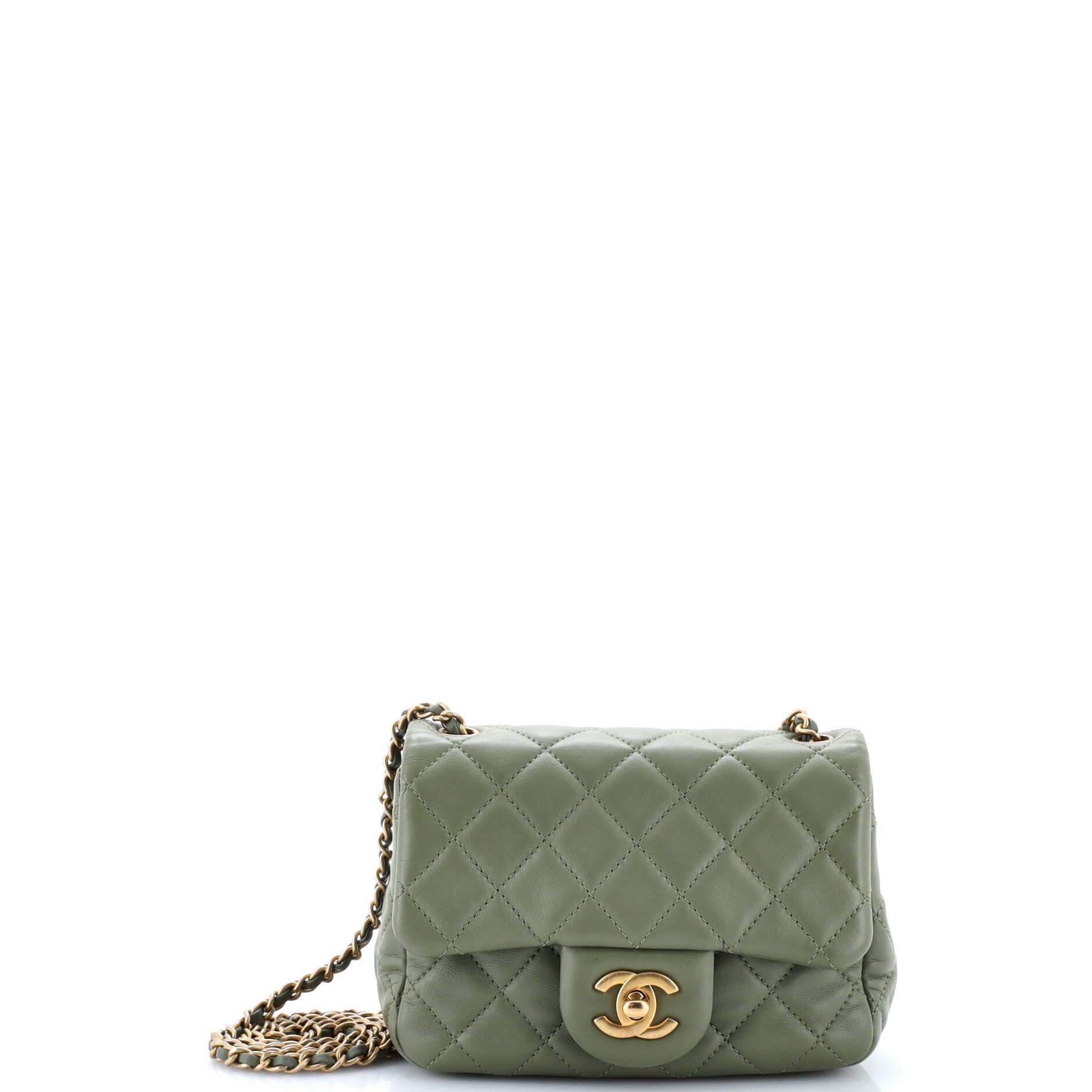 Pearl Crush Square Flap Bag Quilted Lambskin Mini