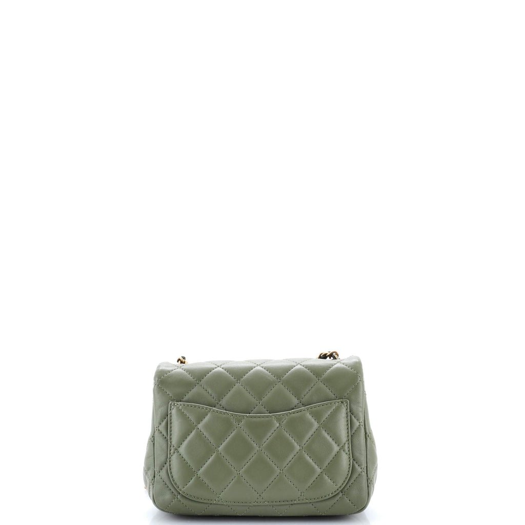 Pearl Crush Square Flap Bag Quilted Lambskin Mini