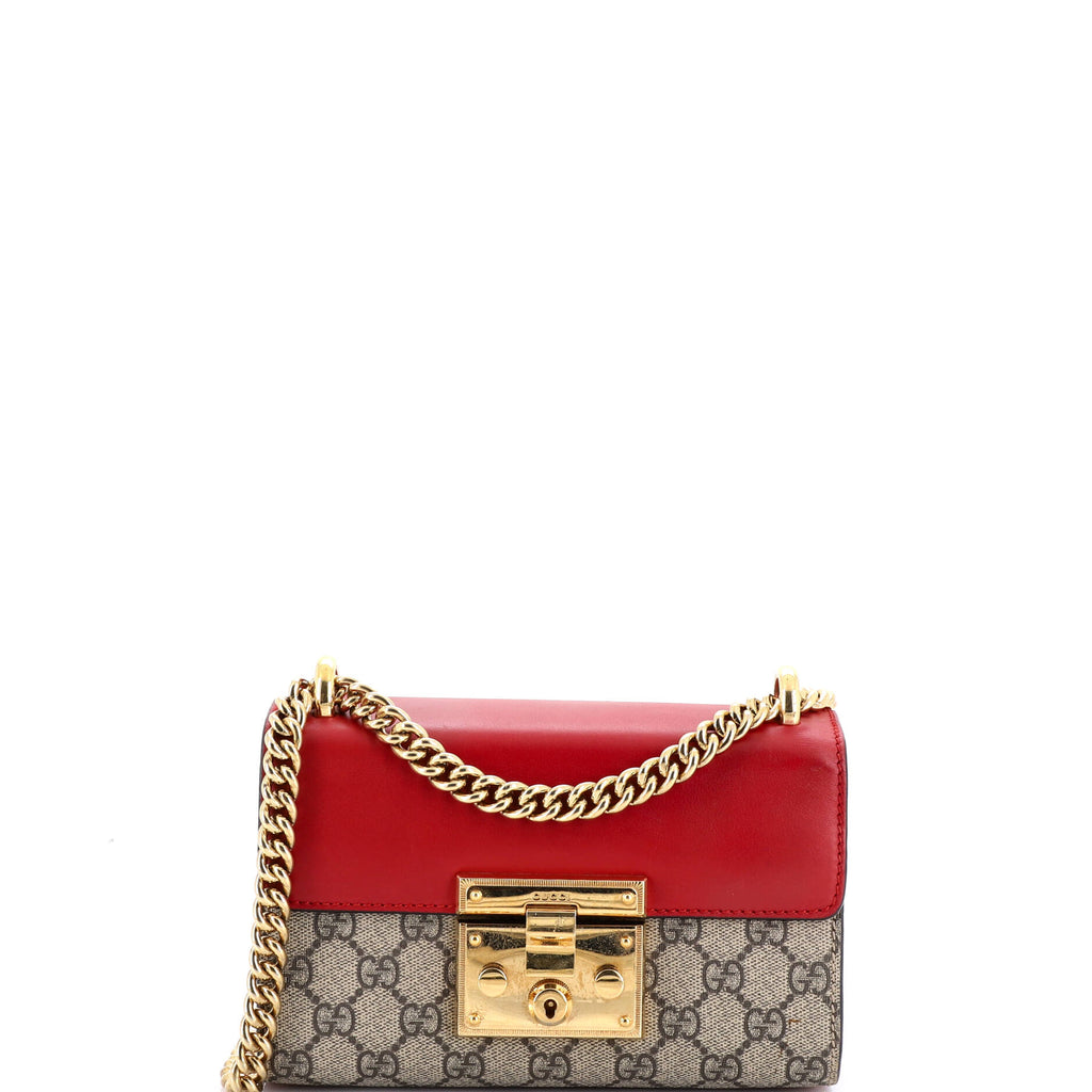 Padlock Shoulder Bag GG Coated Canvas and Leather Small