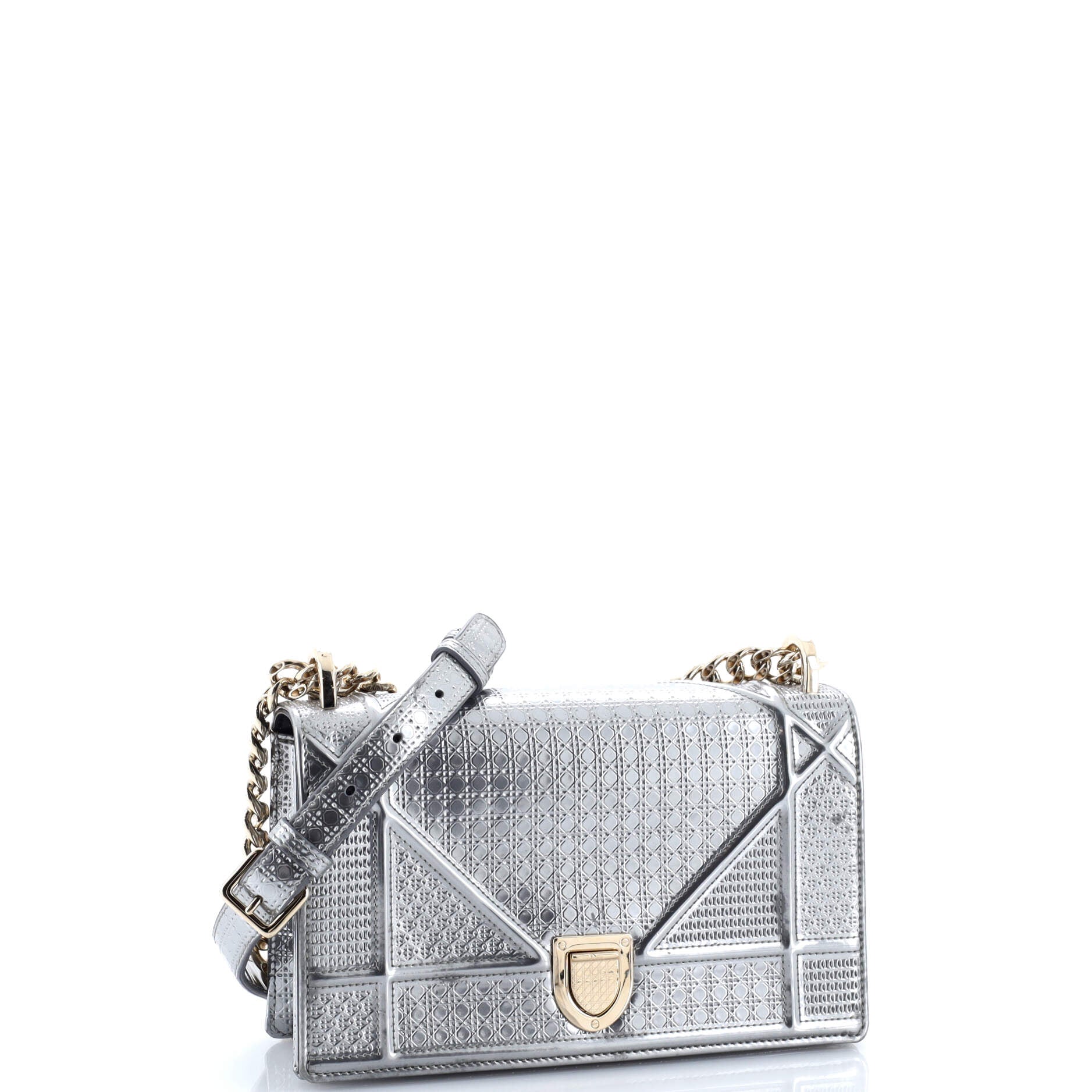 Diorama Flap Bag Cannage Embossed Calfskin Small