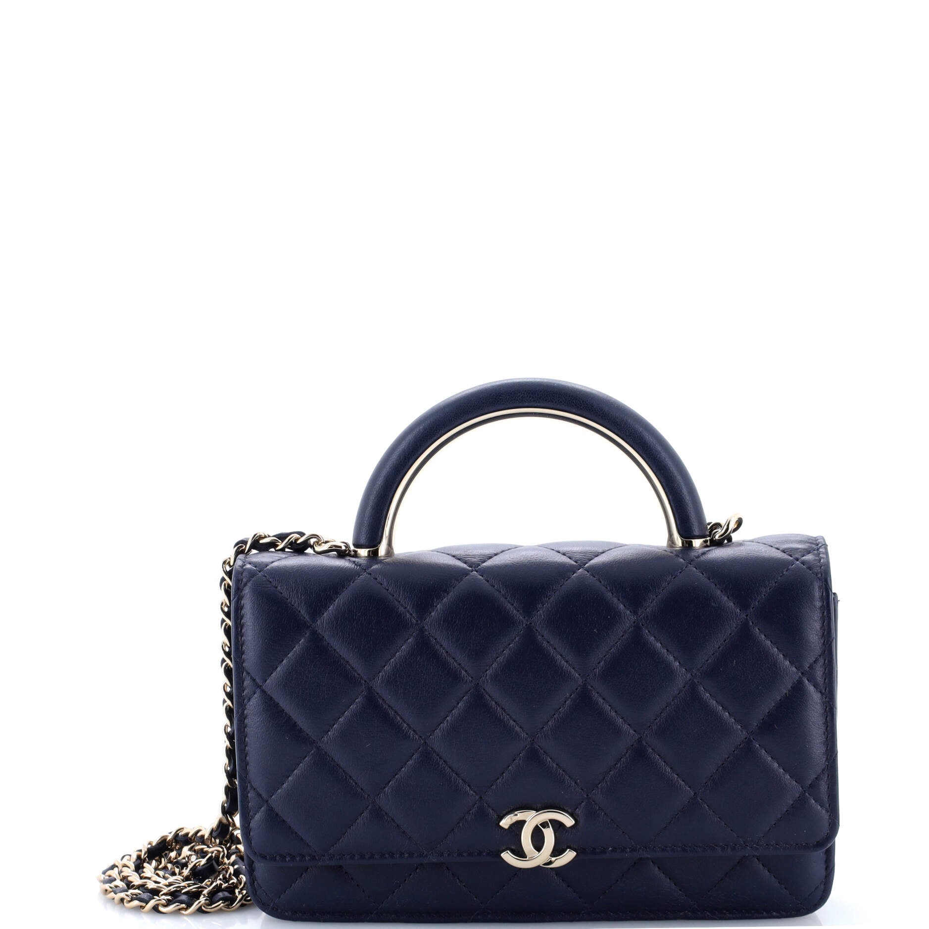 Charming Handle Wallet on Chain Quilted Lambskin