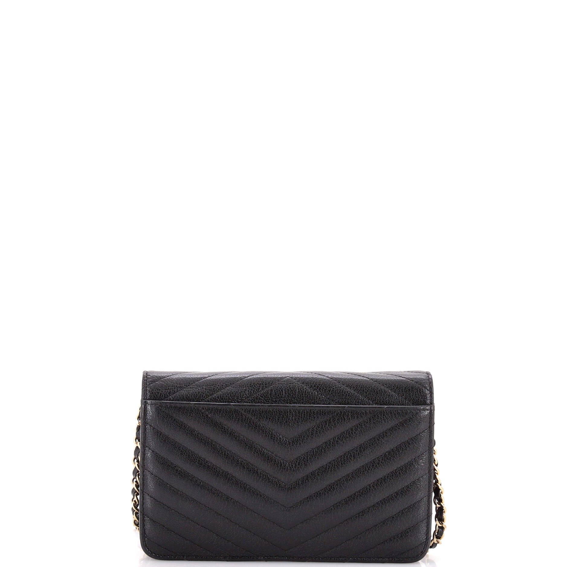Envelope Wallet on Chain Chevron Calfskin