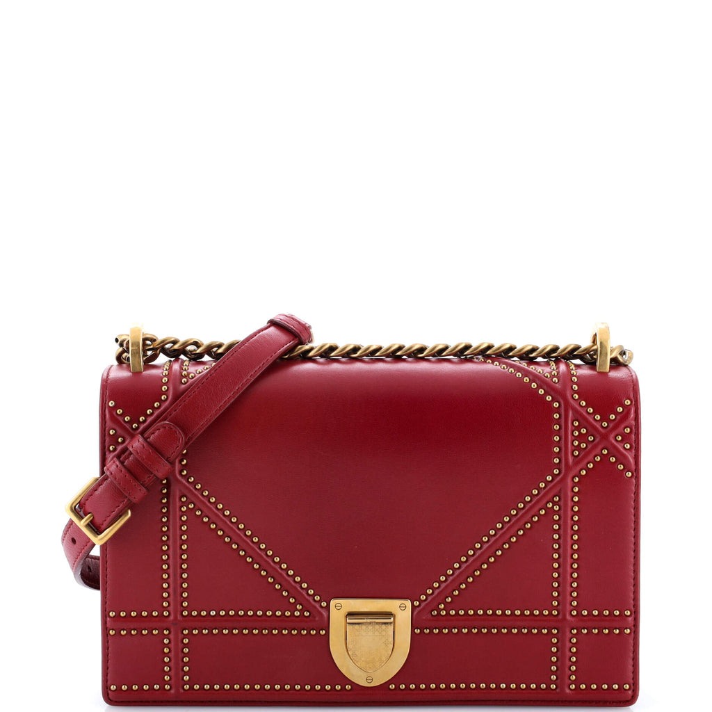 Diorama Flap Bag Studded Leather Medium