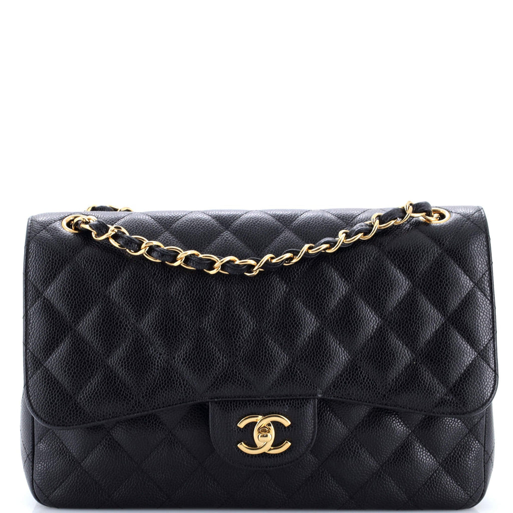 Classic Double Flap Bag Quilted Caviar Jumbo