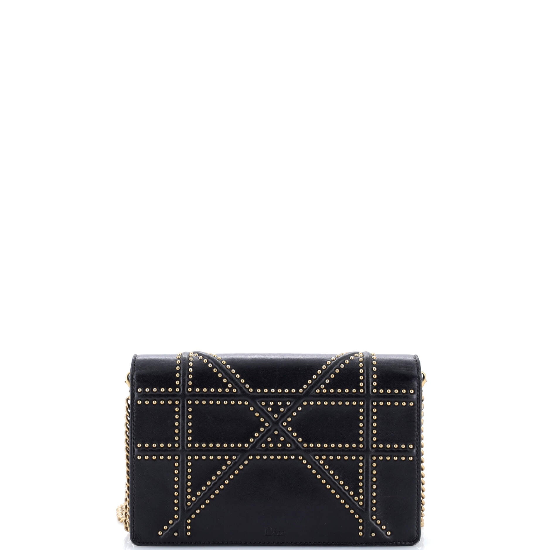 Diorama Wallet on Chain Studded Leather