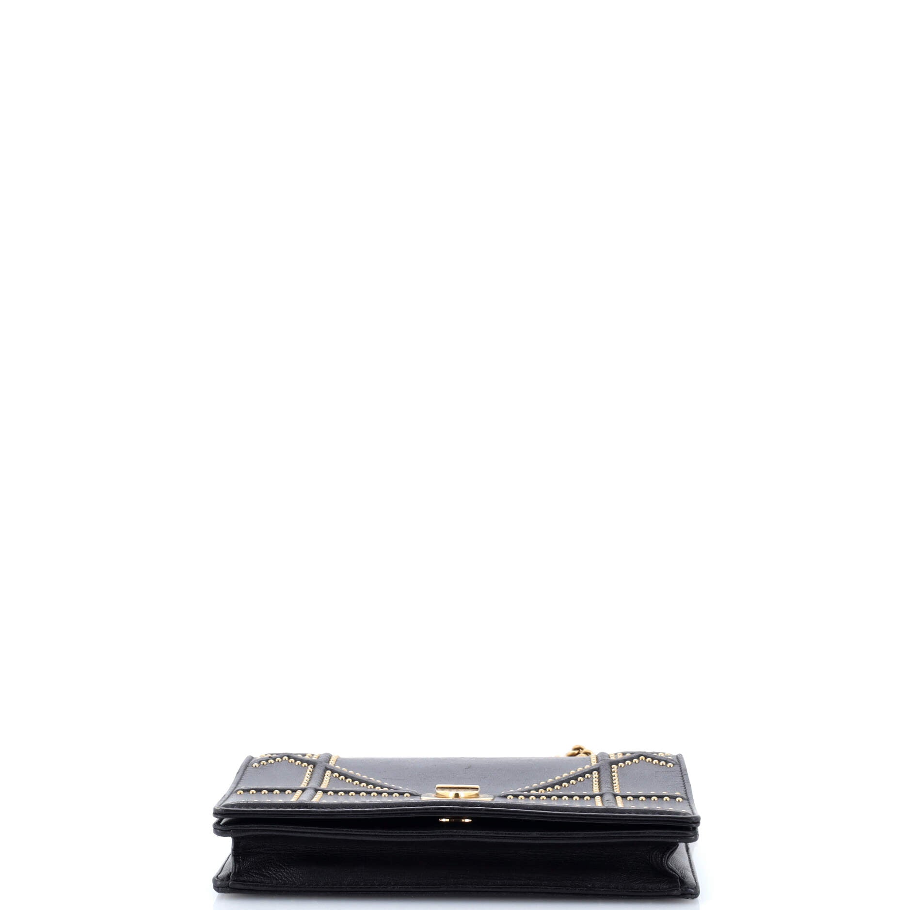 Diorama Wallet on Chain Studded Leather