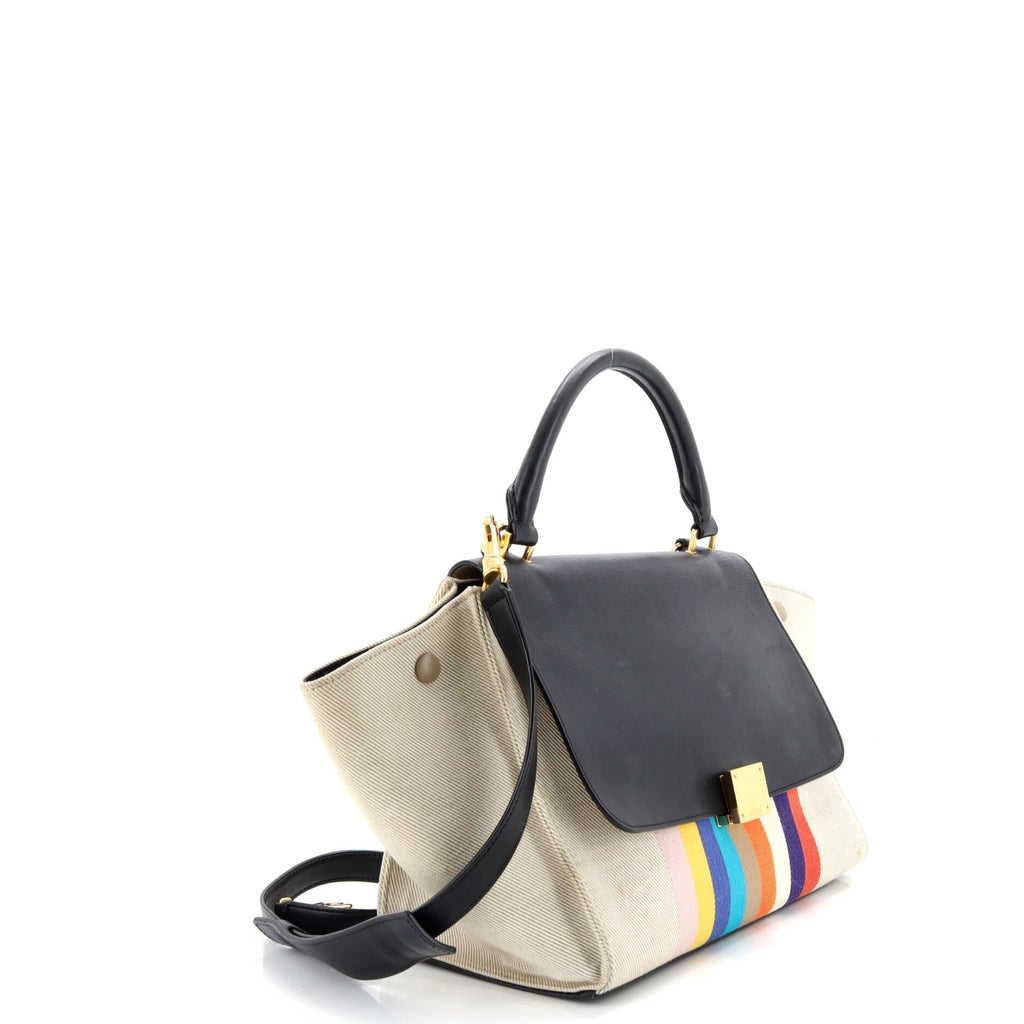 Multicolor Trapeze Bag Leather and Felt Medium