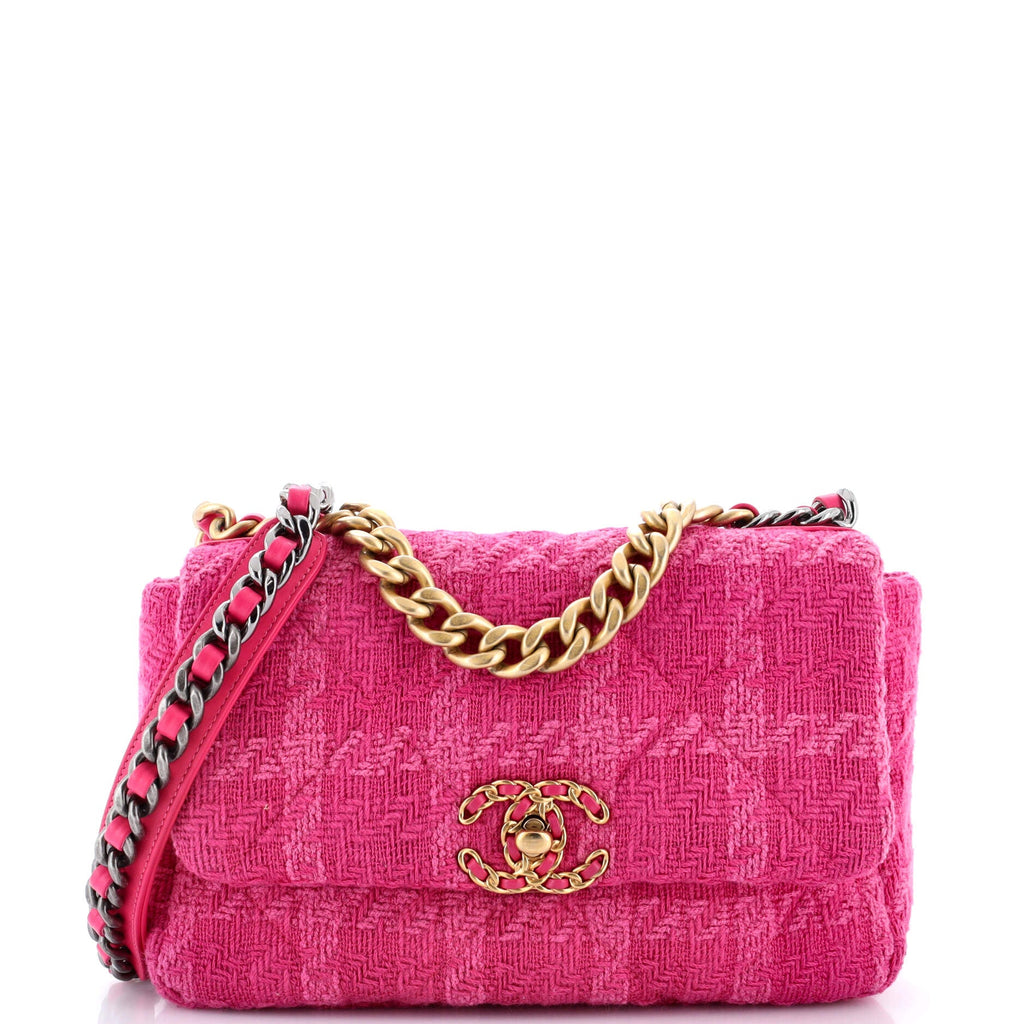 19 Flap Bag Quilted Tweed Medium