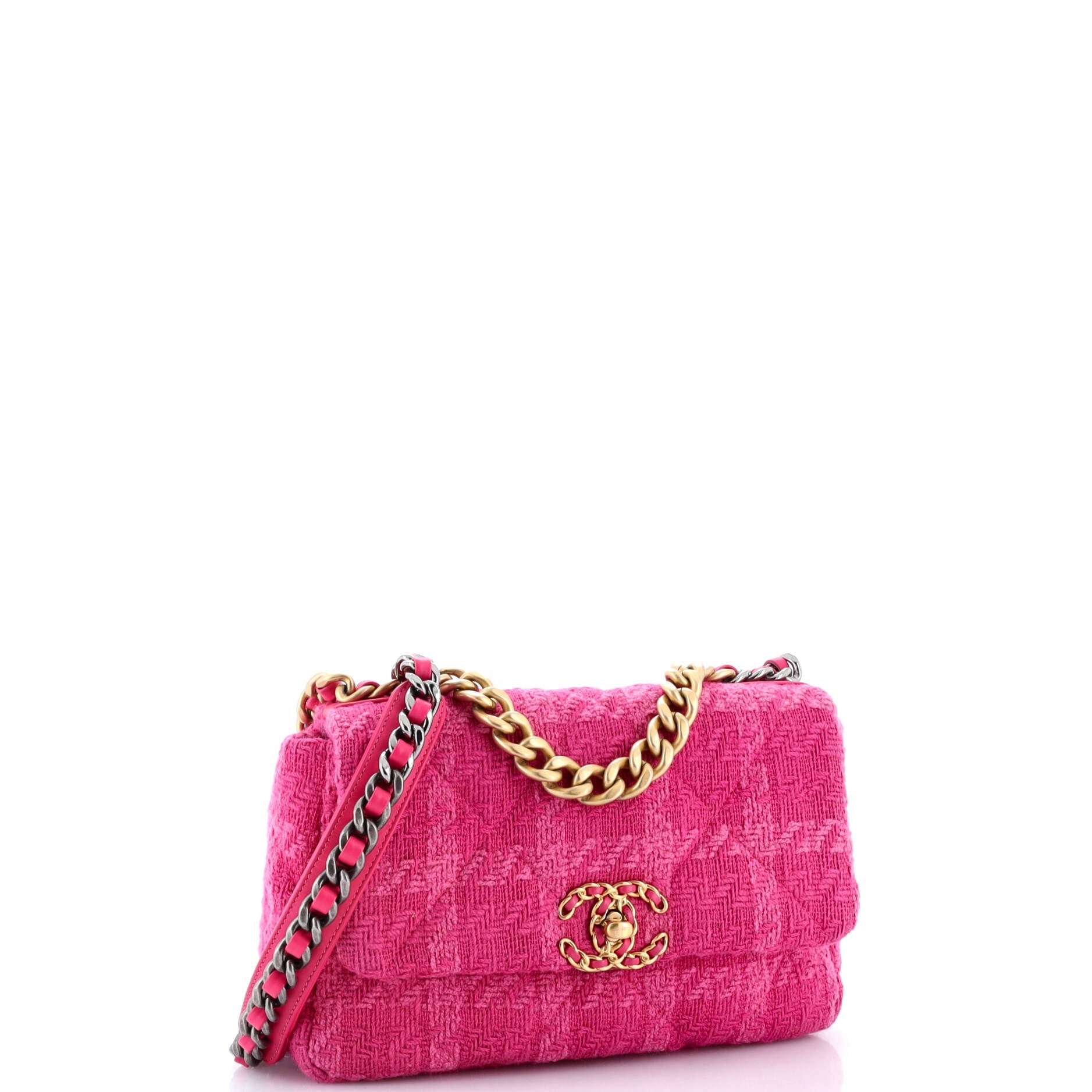 19 Flap Bag Quilted Tweed Medium