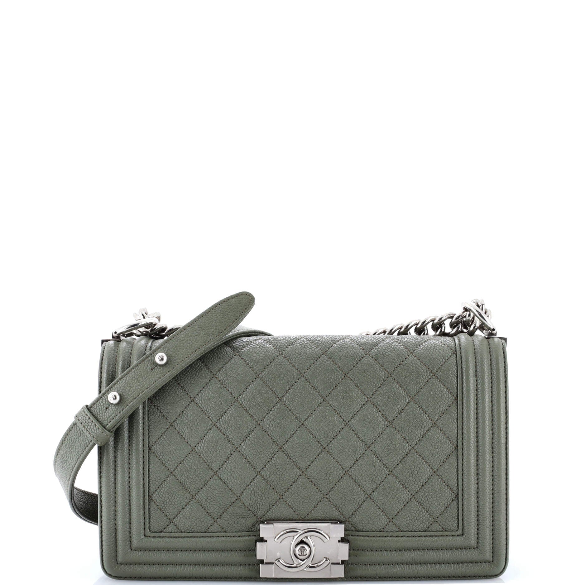 Boy Flap Bag Quilted Caviar Old Medium